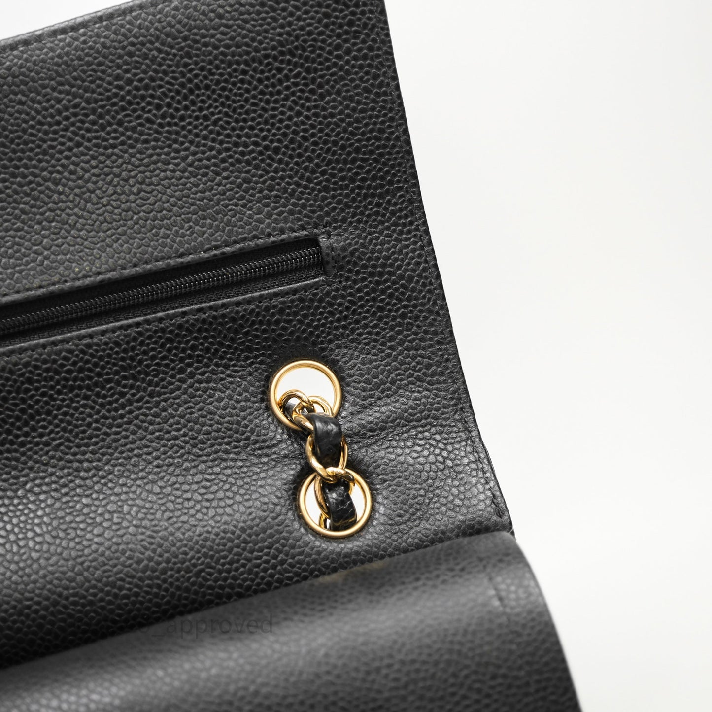Chanel Classic M/L Medium Flap Quilted Black Caviar Gold Hardware