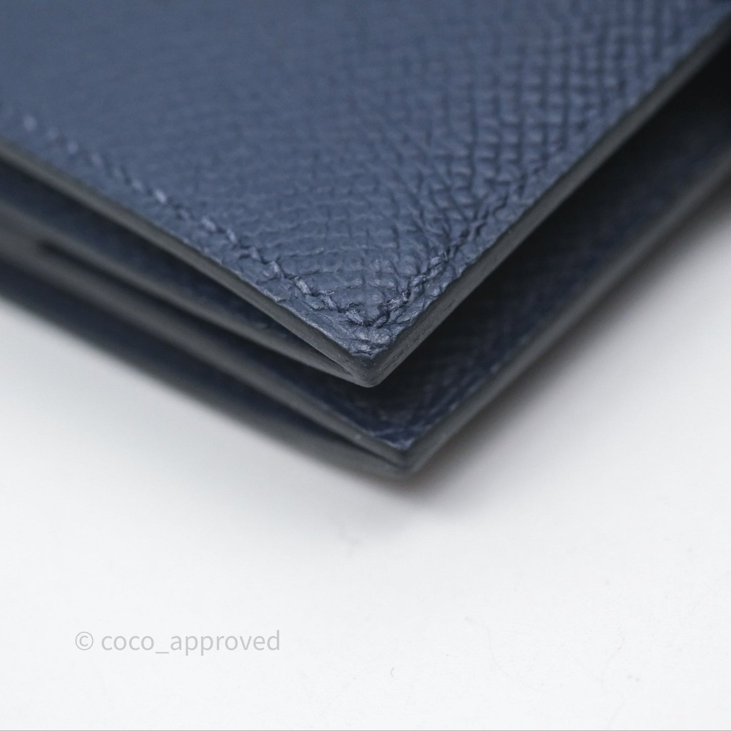 Hermès Bearn Mini Wallet Bleu Saphir 73 Epsom Palladium Hardware