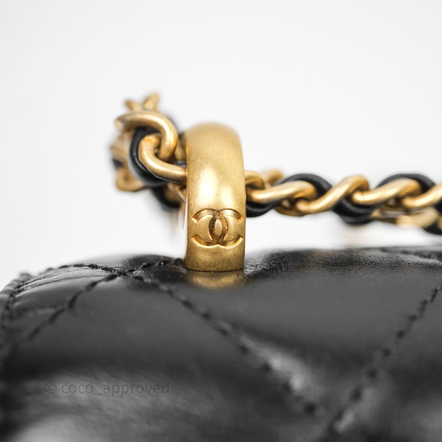 Chanel Mini Perfect Fit Adjustable Chain Black Calfskin Aged Gold Hardware
