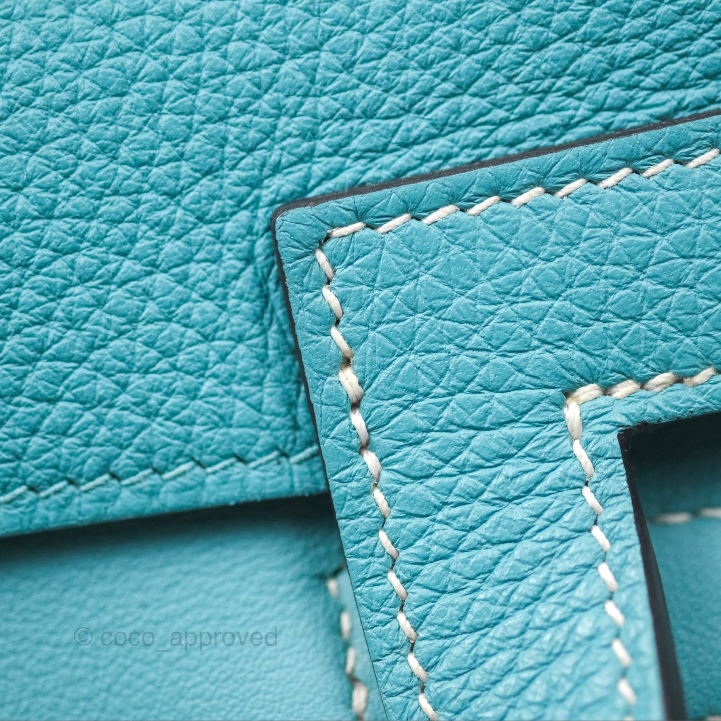 Hermès Halzan 31 Bleu Saint Cyr 3Z Clemence Palladium Hardware