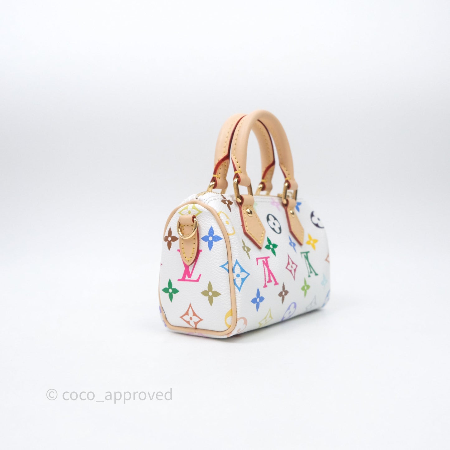 LV x TM Speedy Nano Speedy Multicolore Blanc Monogram Canvas