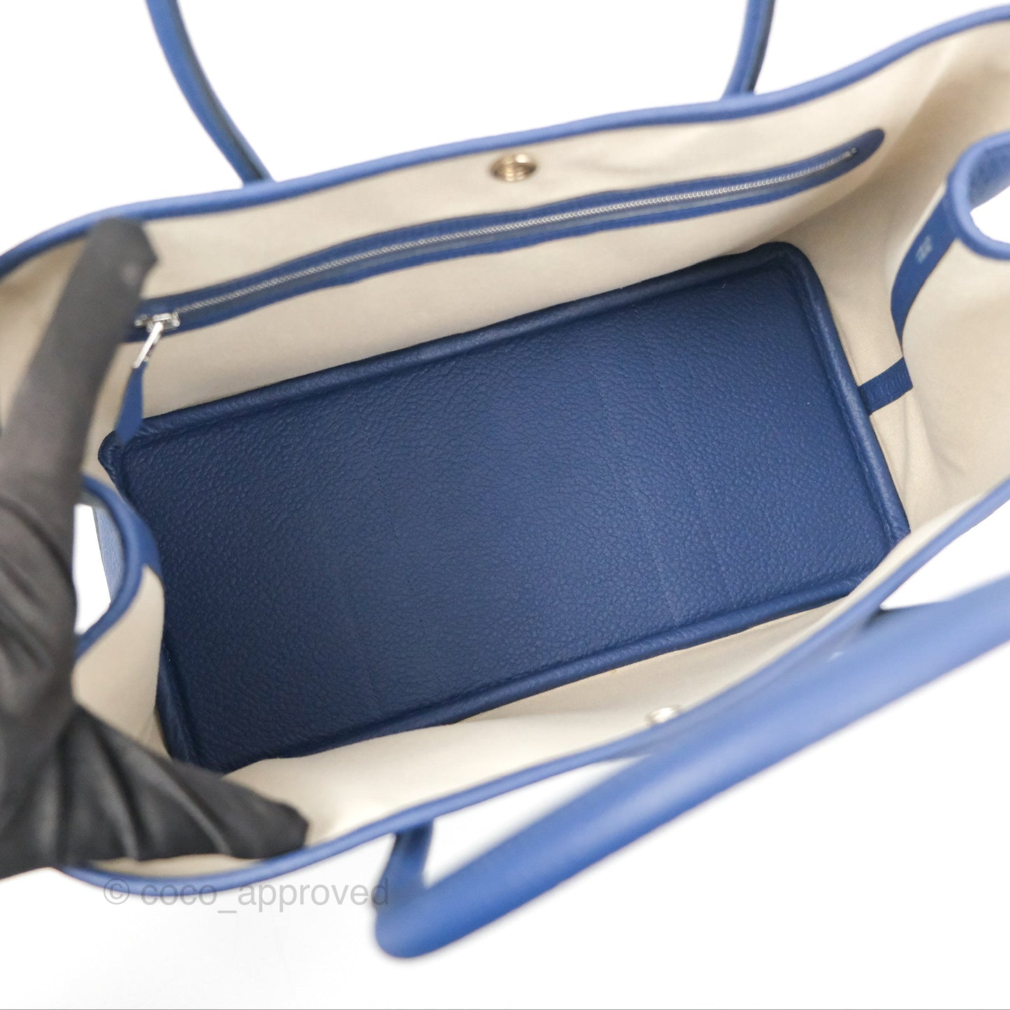 Hermès Garden Pouch 36 Bleu Saphir/ Bordeaux/ Bleu Marine