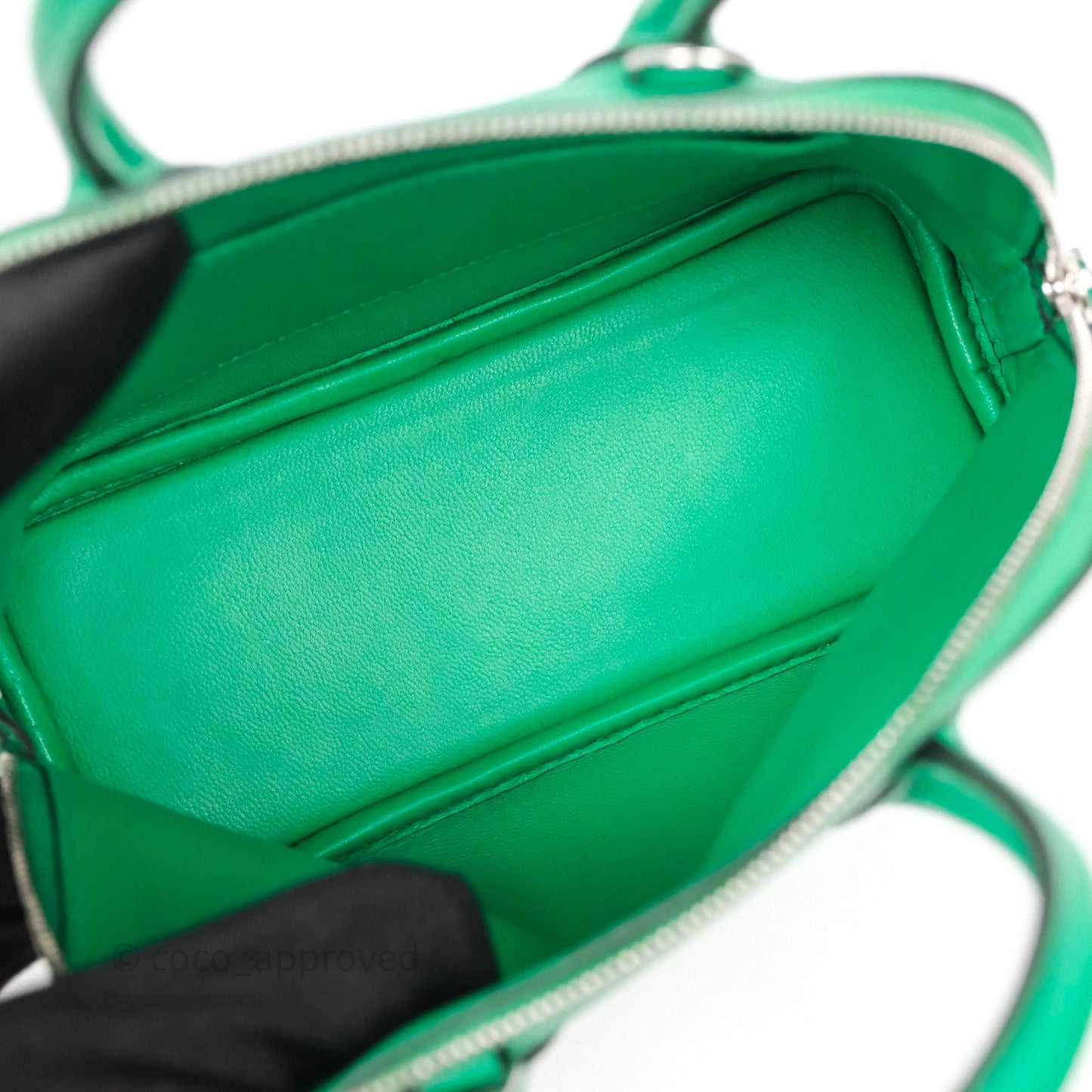 Hermès Bolide Mini 1923 Menthe 6W Chèvre Mysore Palladium Hardware