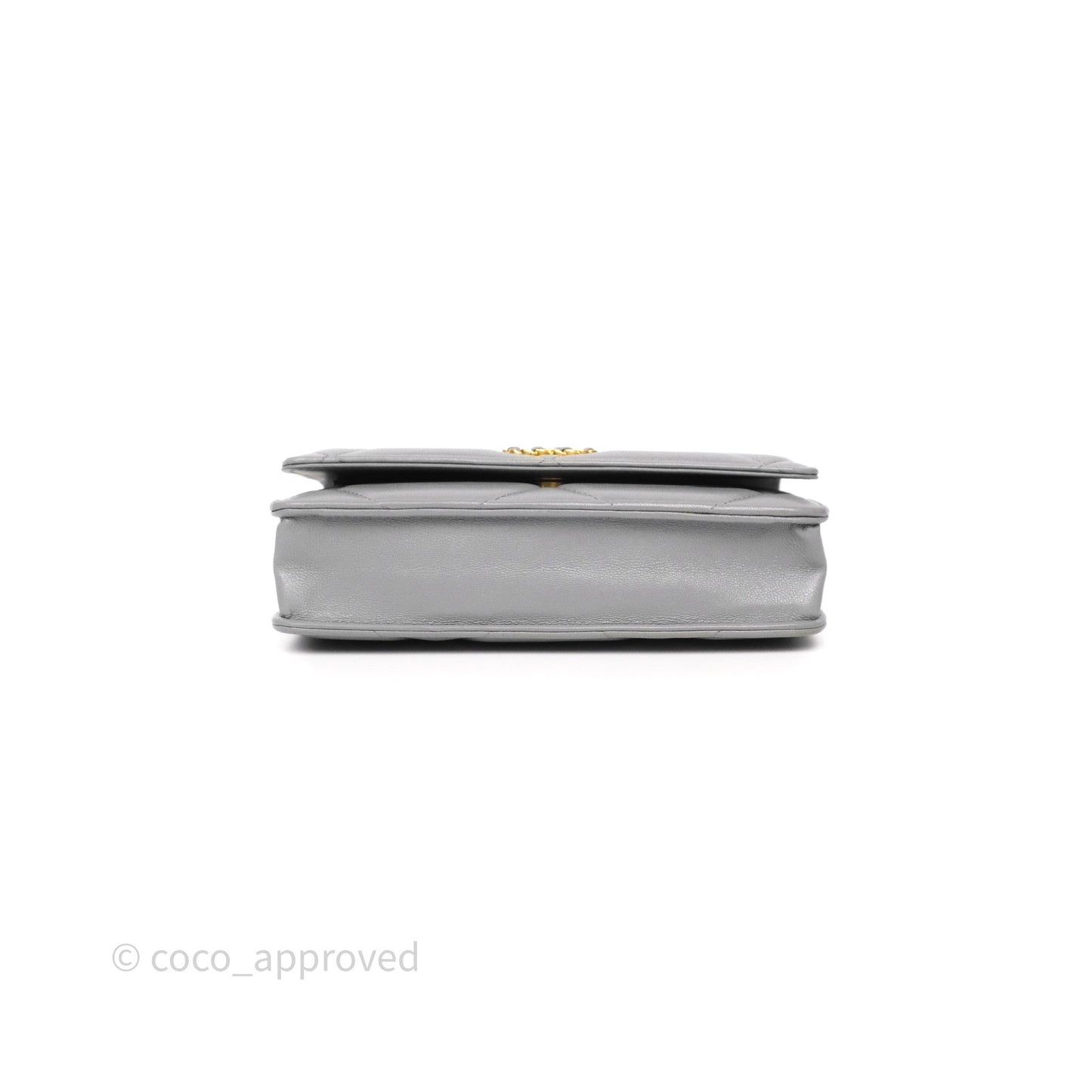 Chanel 19 Wallet on Chain WOC Grey Lambskin Mixed Hardware