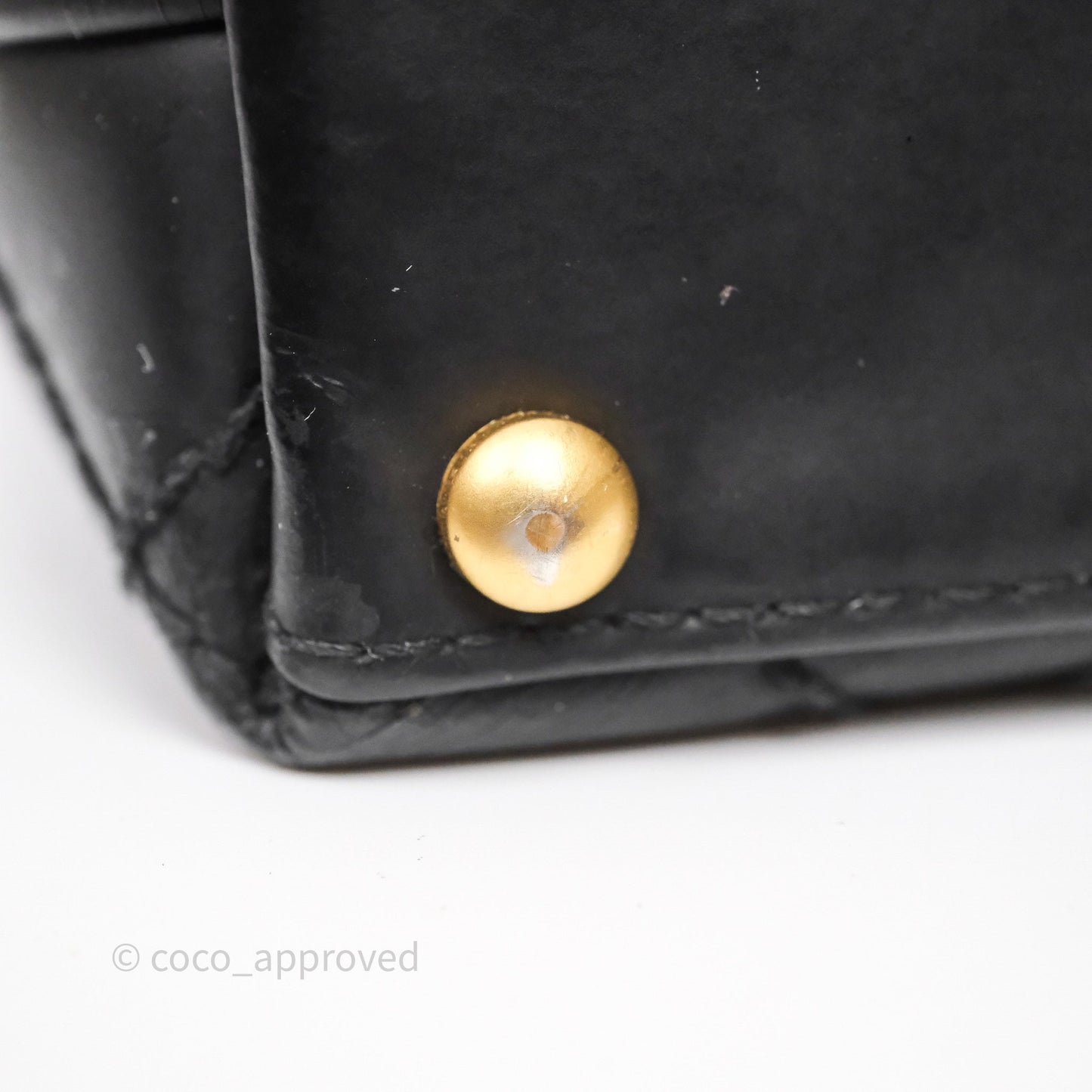 Chanel Vintage Quilted CC Tote Bag Matte Black Calfskin Gold Hardware