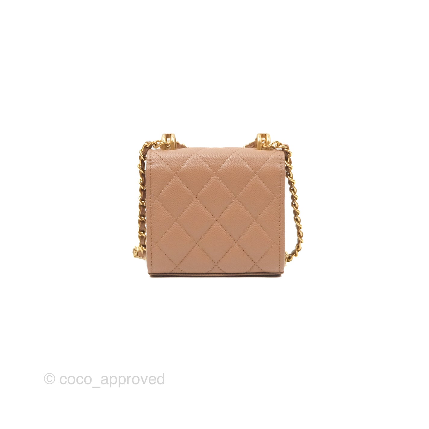 Chanel CC Chain Clutch with Chain Beige Caviar Gold Hardware