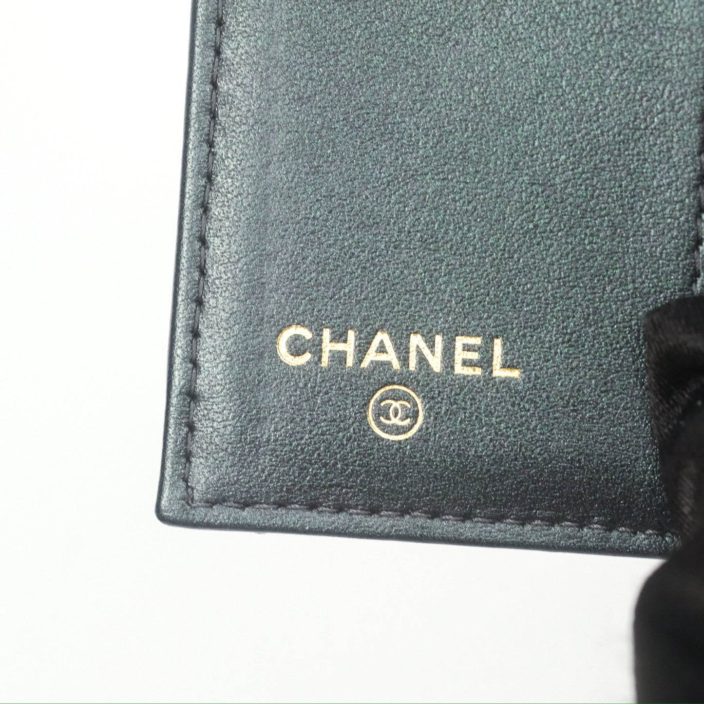Chanel Quilted White CC Short Wallet Iridescent Green Purple Gold Hardware