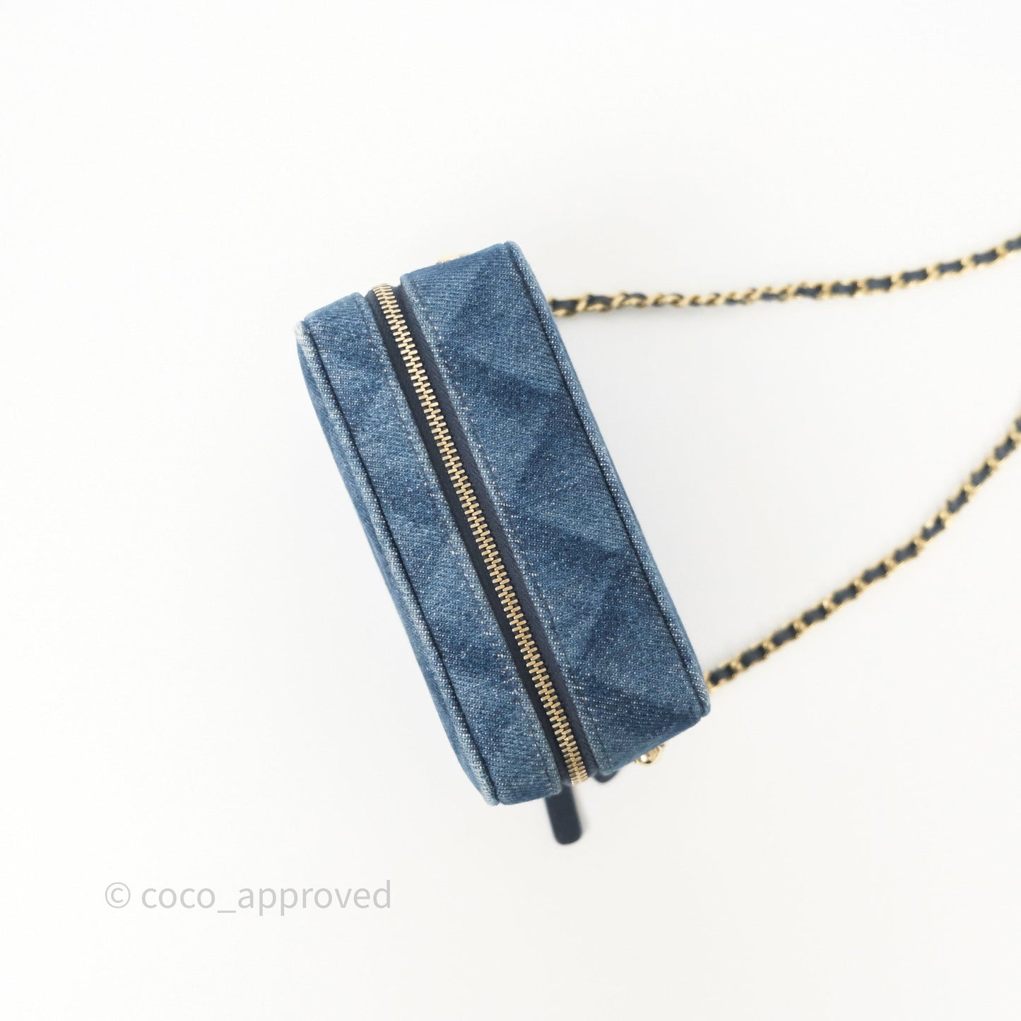 Chanel Camera Bag Quilted Denim Gold Hardware