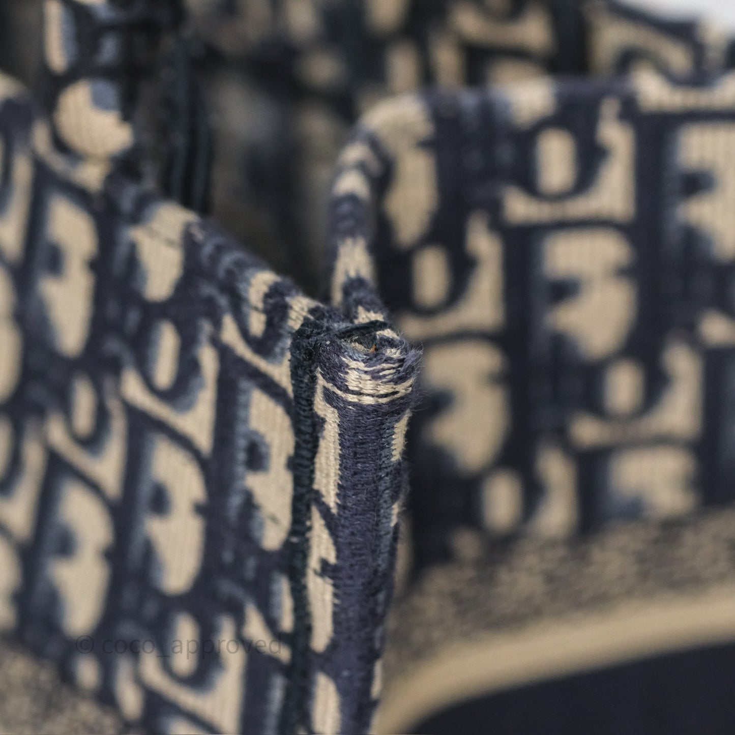 Dior New Small Book Tote Navy Dior Oblique Embroidery Canvas