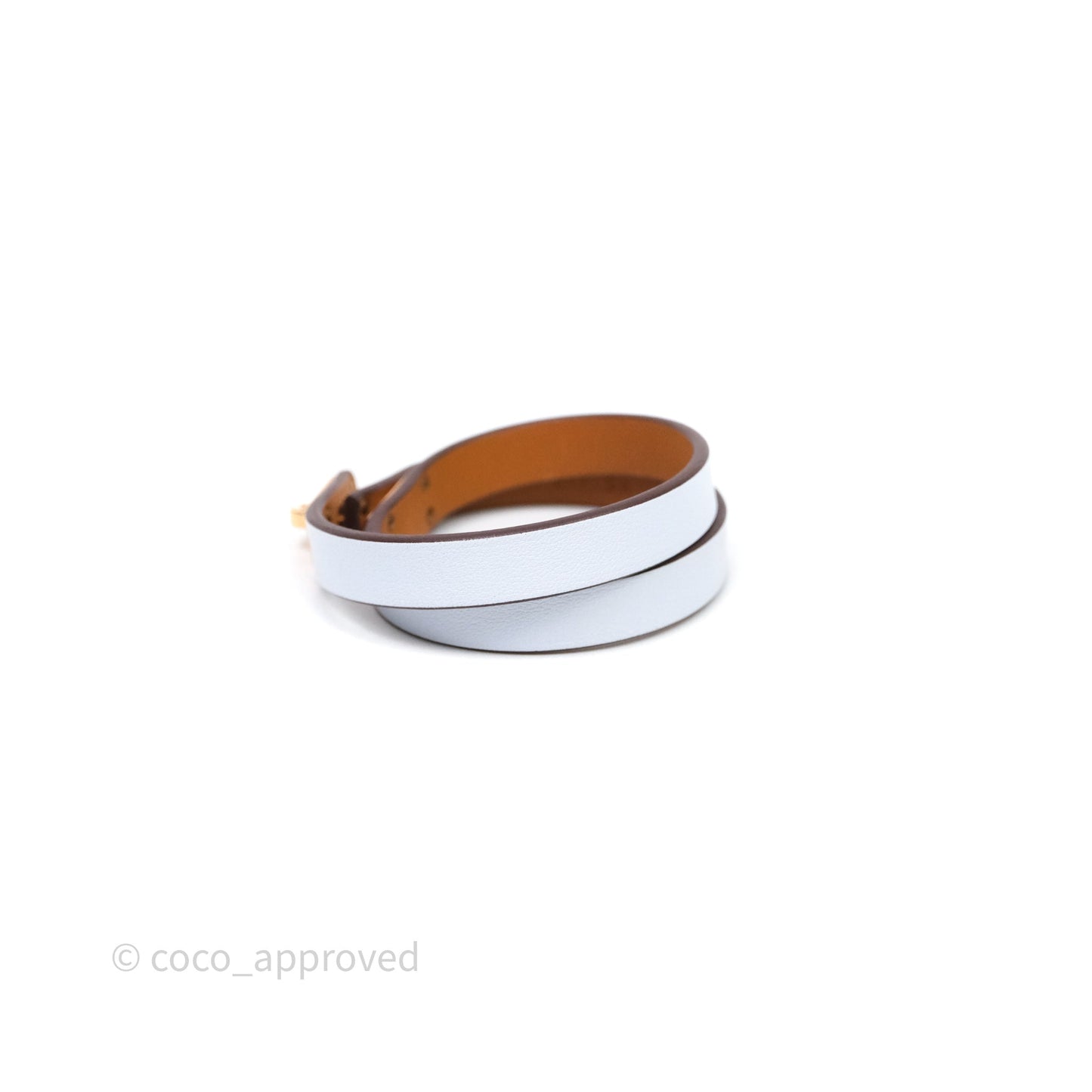Hermès Kelly Double Tour Bracelet Blue Brume Swift Rose Gold Hardware