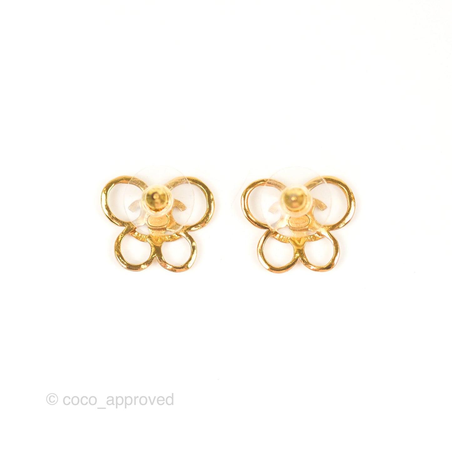 Chanel CC Butterfly Earrings Gold Tone 22S