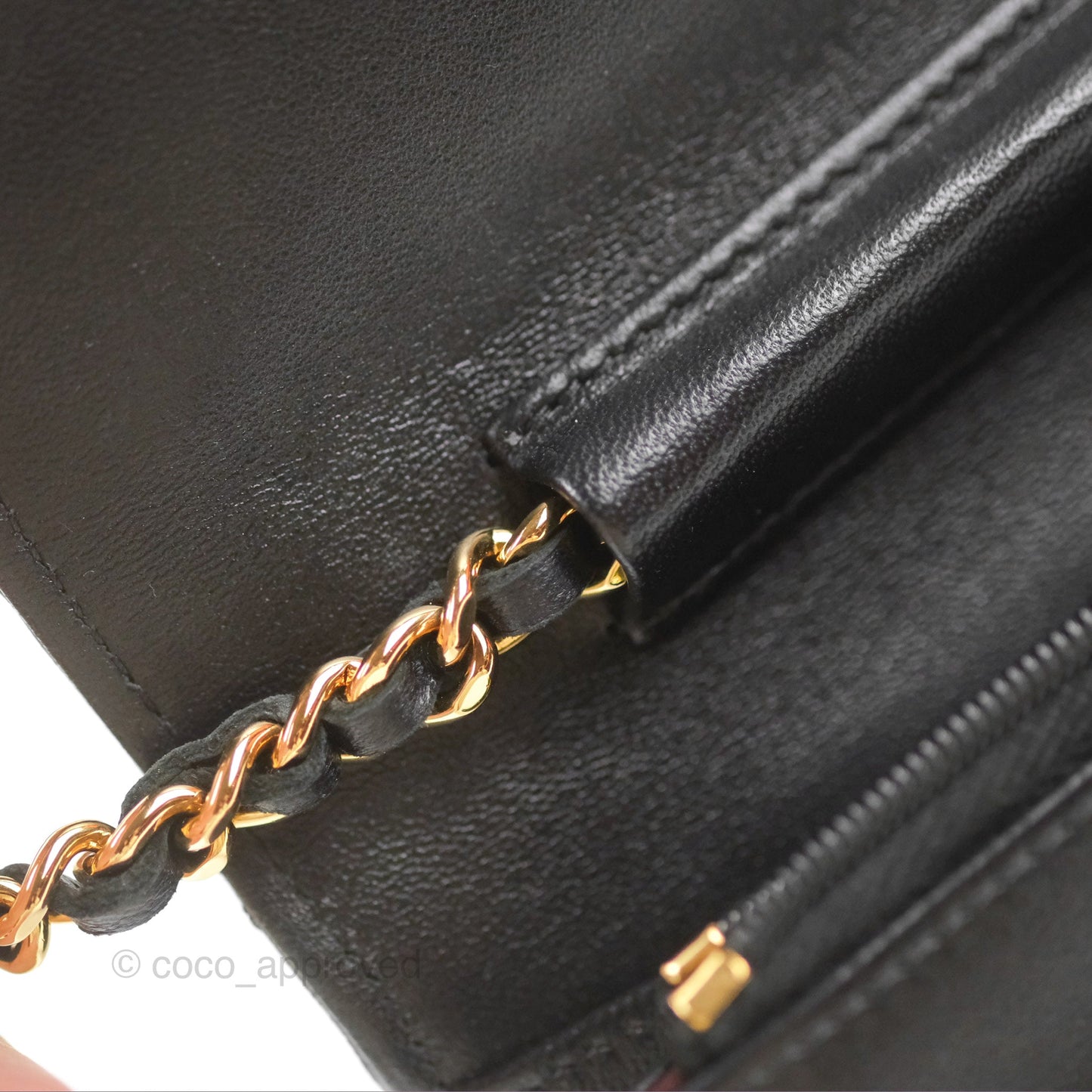 Chanel Classic Quilted Wallet on Chain WOC Black Lambskin Gold Hardware