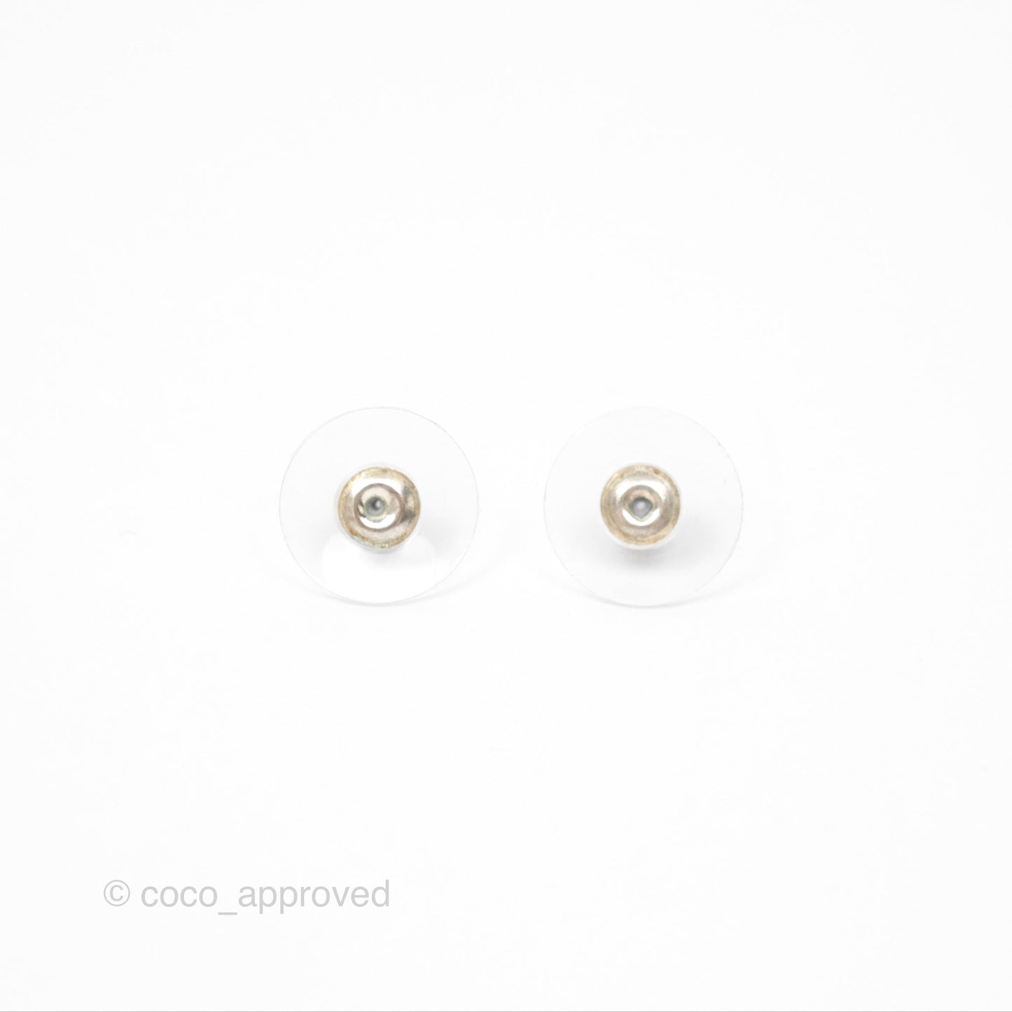 Chanel Pearl CC Earrings Silver Tone 07V