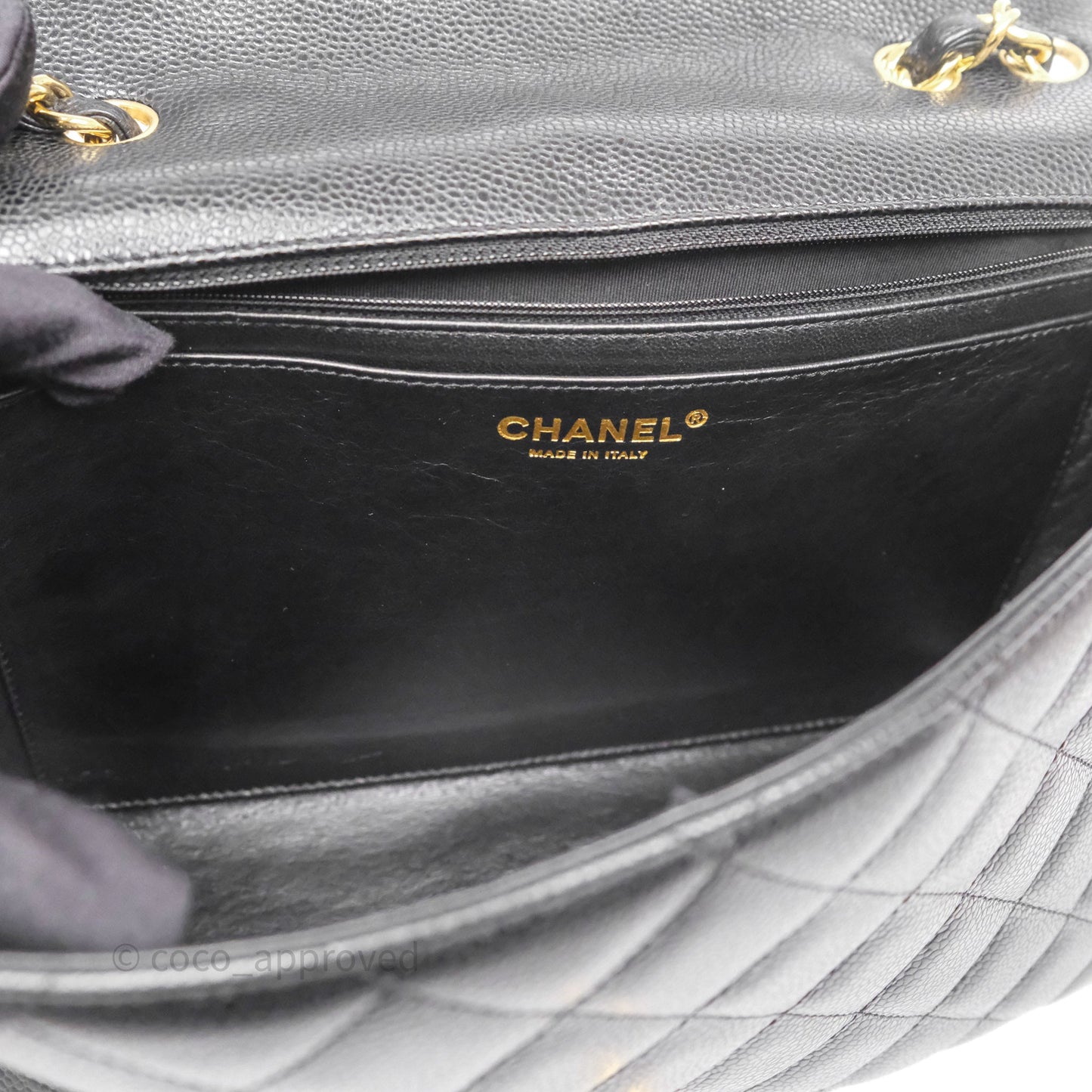 Chanel Jumbo Single Flap Black Caviar Gold Hardware⁣⁣