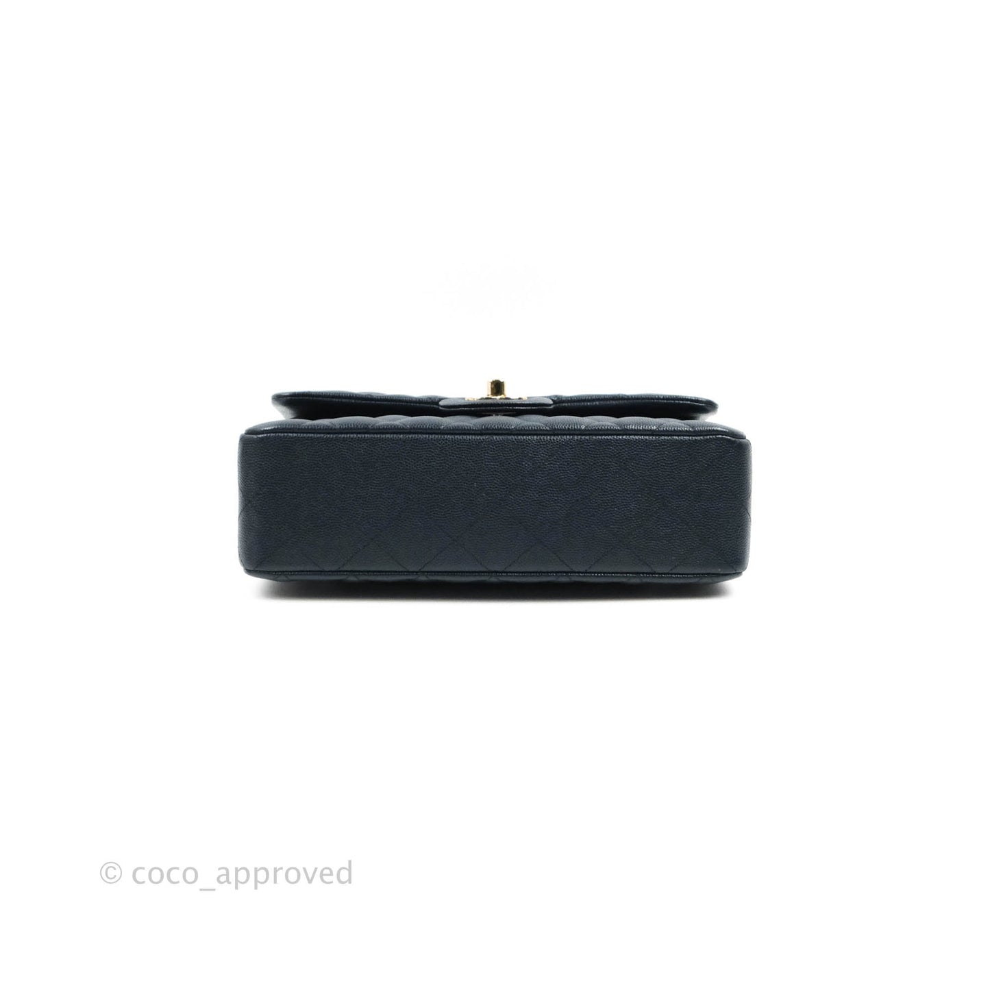 Chanel Classic Small S/M Flap Navy Blue Caviar Gold Hardware 21P
