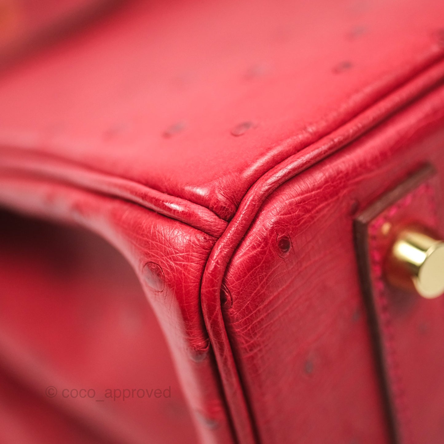 Hermès Birkin Retourne 30 Rouge Vif 53 Ostrich Gold Hardware