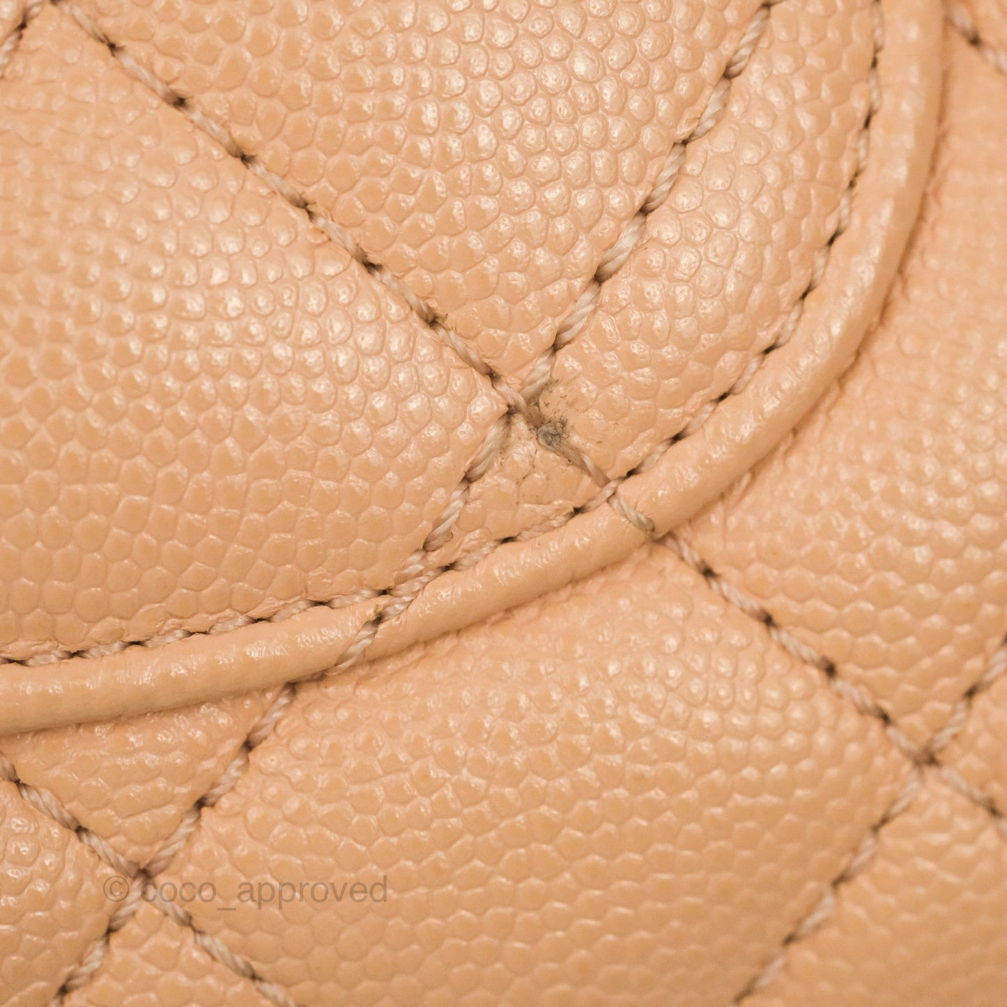 Chanel Mini Coco Handle Quilted Beige Pink Caviar Gold Hardware