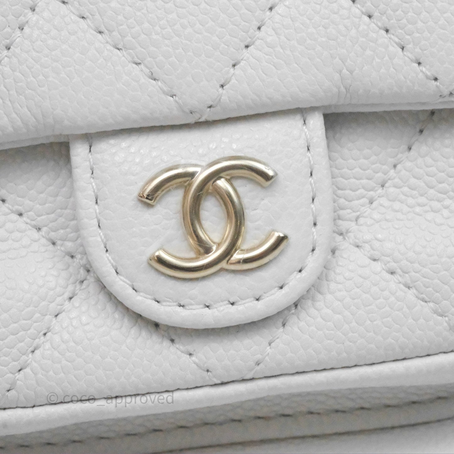 Chanel Small Duma Backpack White Caviar Gold Hardware