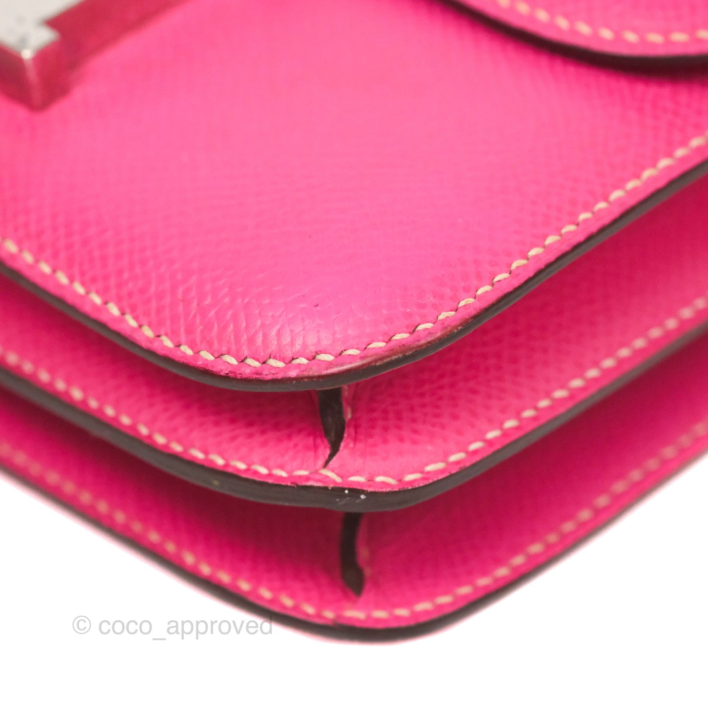 Hermès Constance Mini 18cm Rose Tyrien Epsom Palladium Hardware