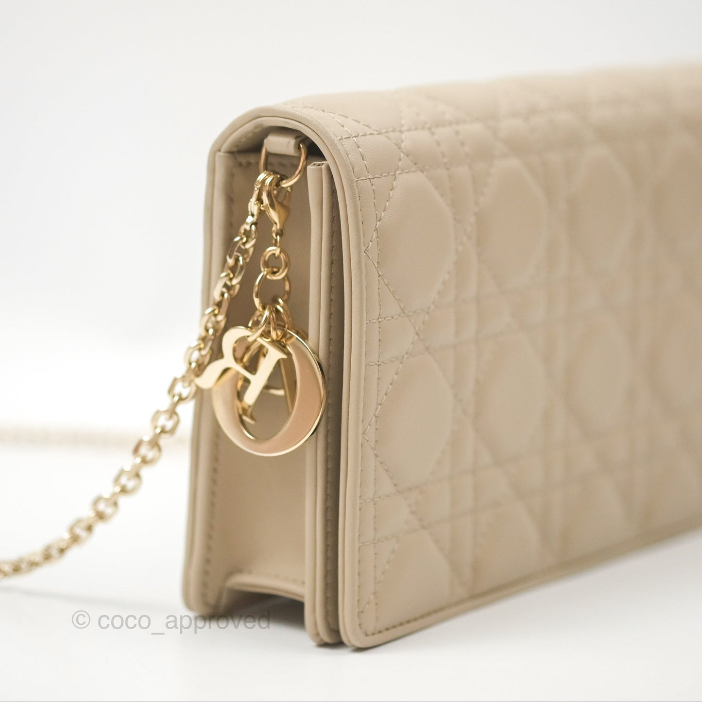 Dior Lady Dior Pouch on Chain Sand Cannage Lambskin