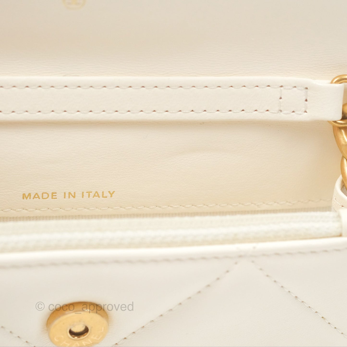 Chanel 19 Clutch With Chain Ivory White Lambskin Mixed Hardware