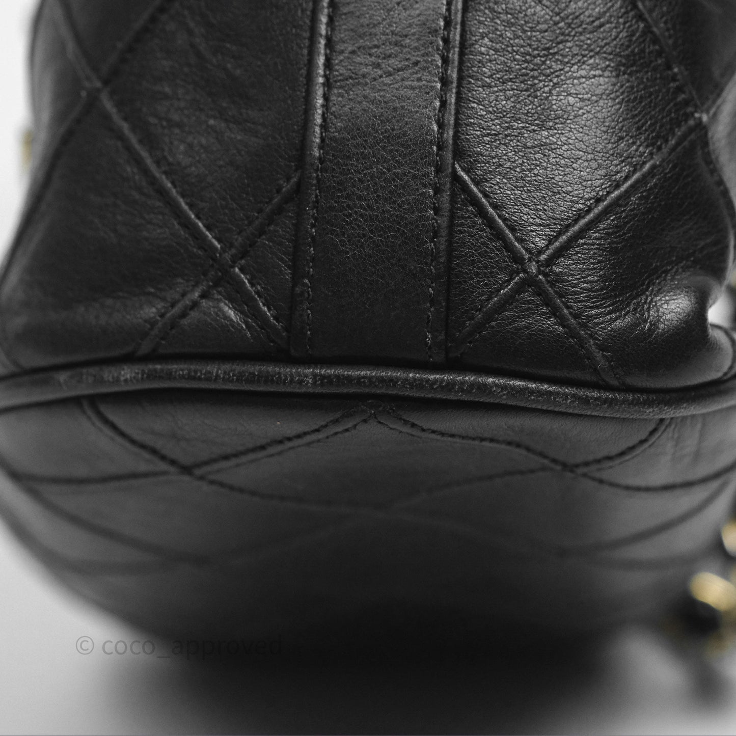 Chanel Vintage Mini CC Bucket Bag Black Lambskin Gold Hardware