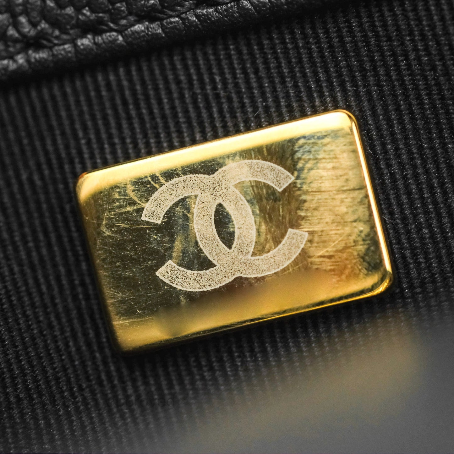 Chanel Small Chain Around Boy Quilted Black Caviar Aged Gold Hardware