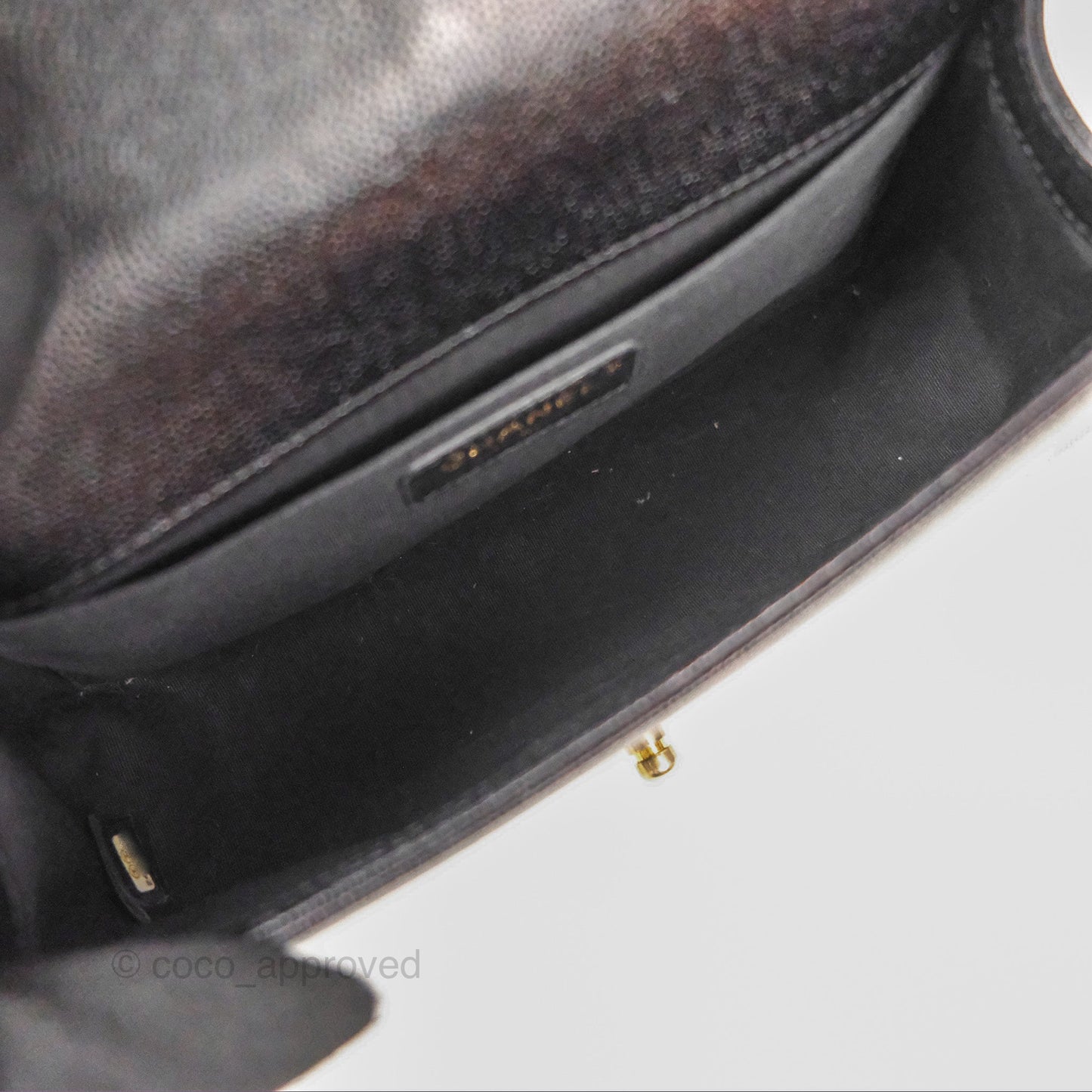 Chanel Chevron Medium Boy Black Caviar Aged Gold Hardware