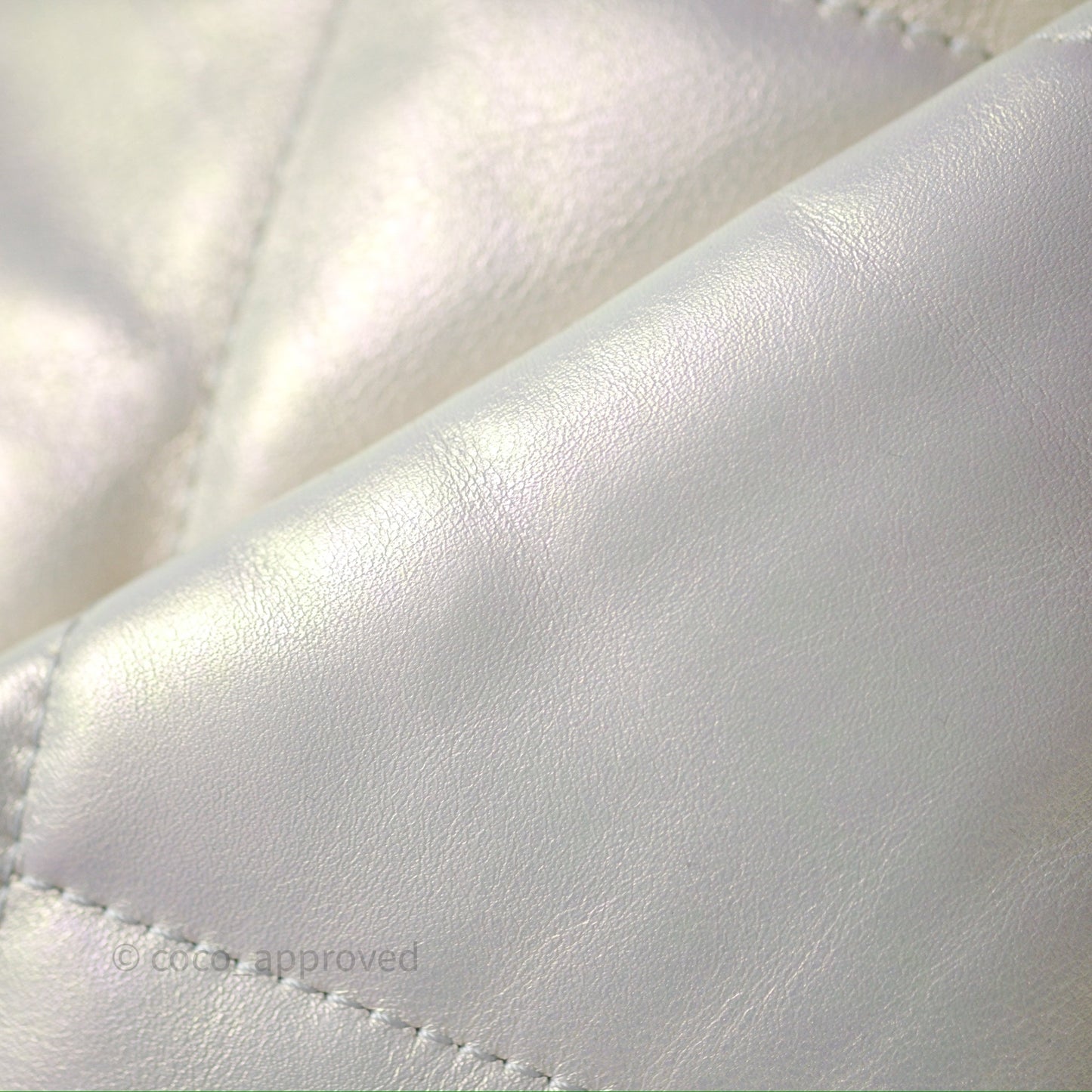 Chanel 19 Small Iridescent White Mixed Hardware