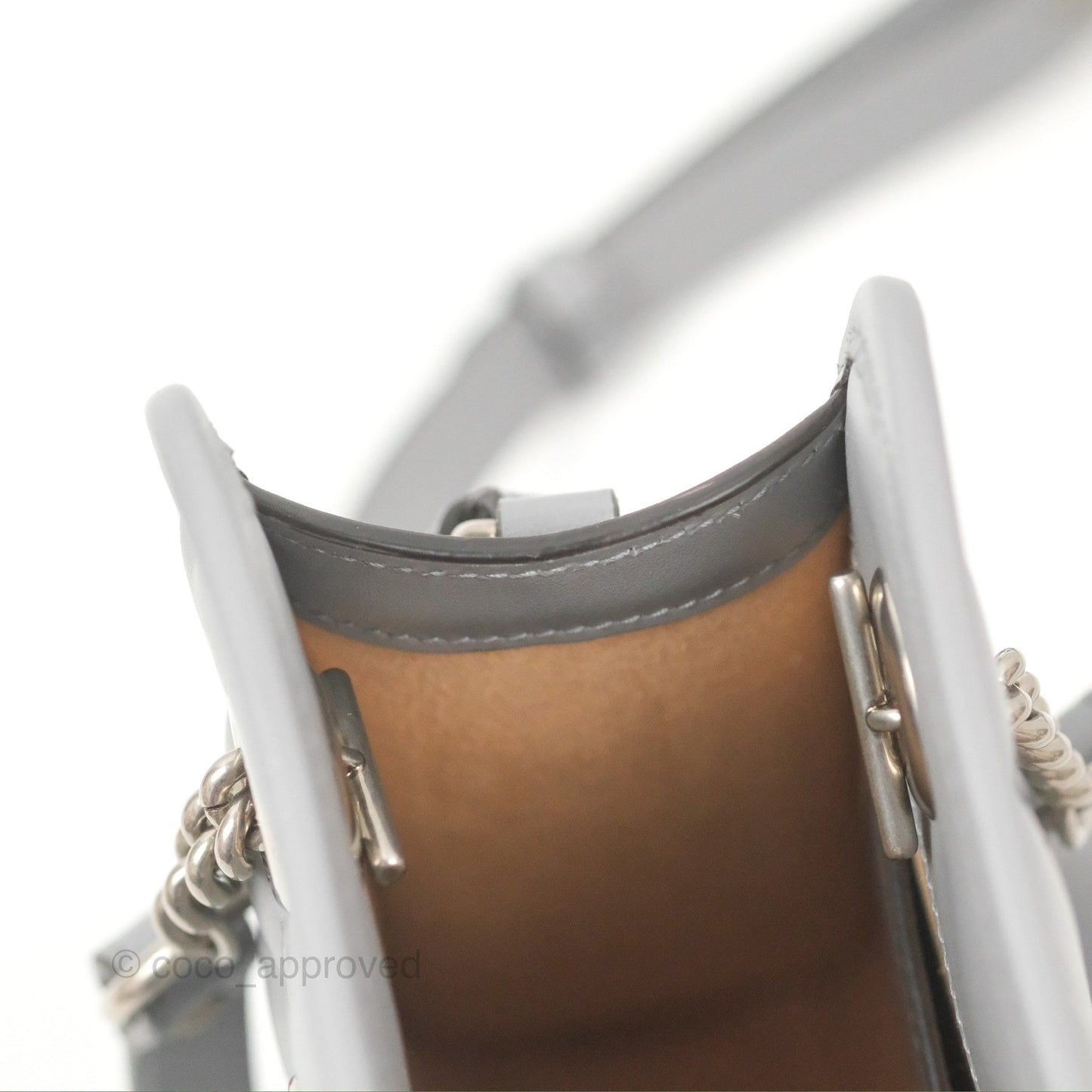 Gucci Mini GG Marmont Vertical Tote Bag Grey Silver Hardware