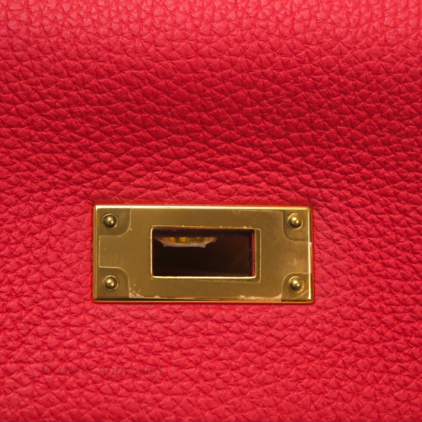 Hermès Kelly 28 Retourne Geranium D5 Togo Gold Hardware