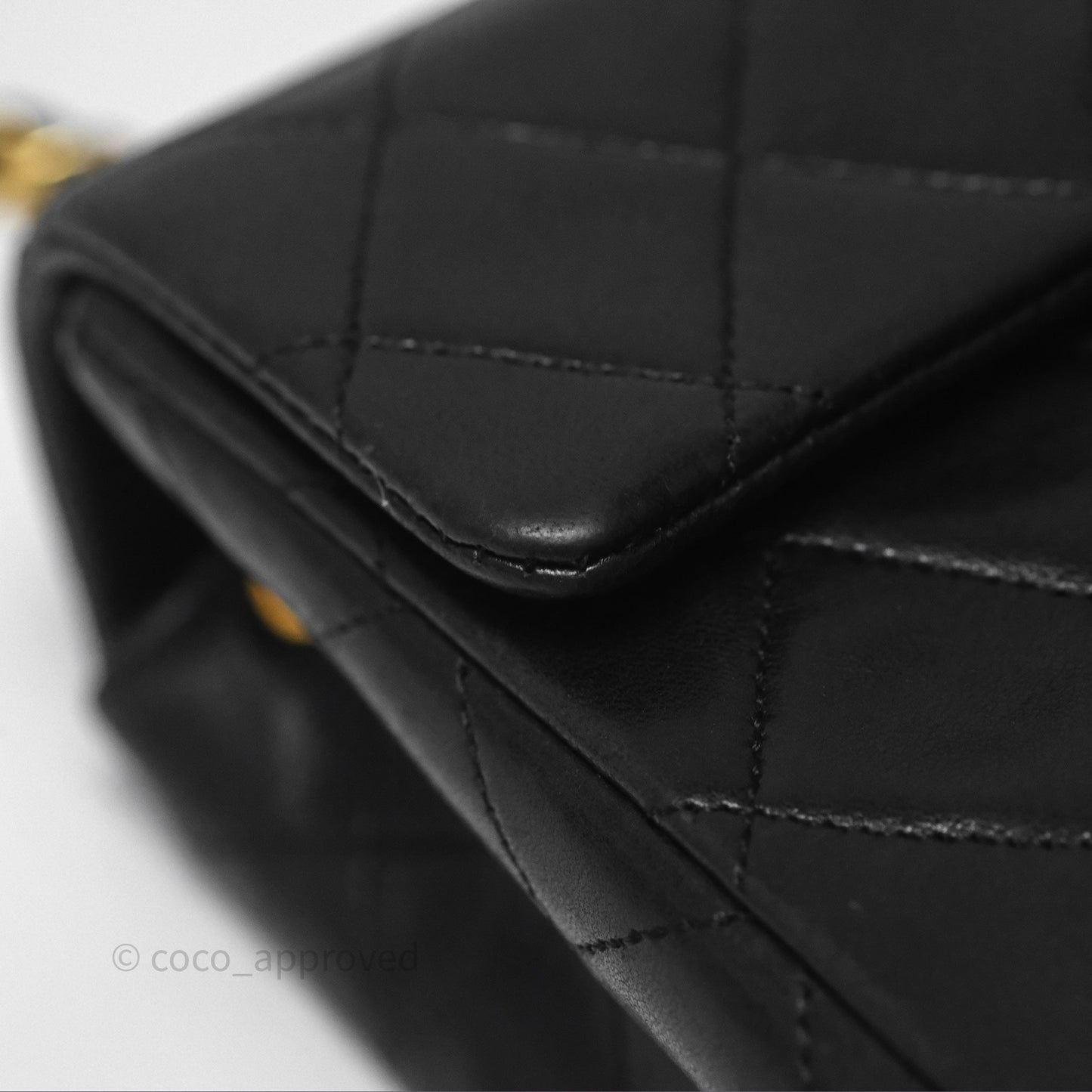 Chanel Vintage Mini Square Black Lambskin 24K Gold Hardware