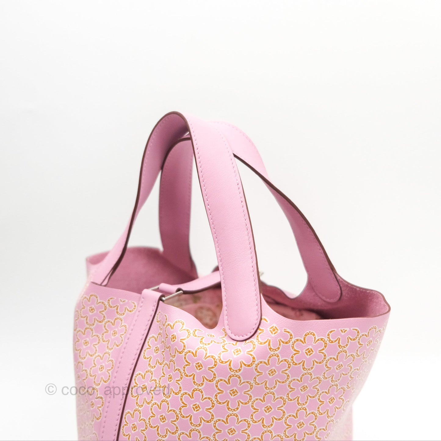 Hermès Picotin Lock 18 Lucky Daisy Mauve Sylvestre Swift Palladium Hardware