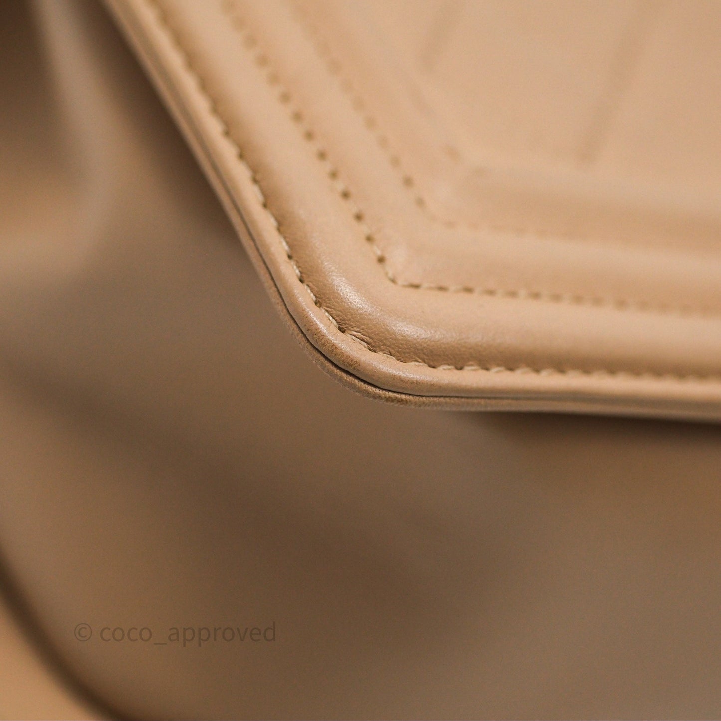 Chanel Boy Quilted Medium Beige Calfskin Gold Hardware