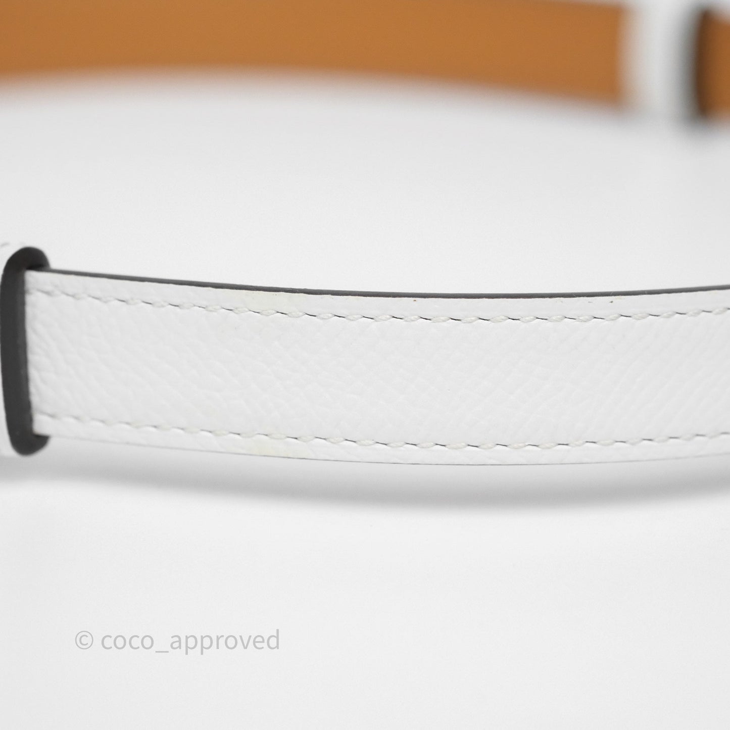 Hermès Kelly Buckle Belt Blanc 01 Epsom Rose Gold Hardware