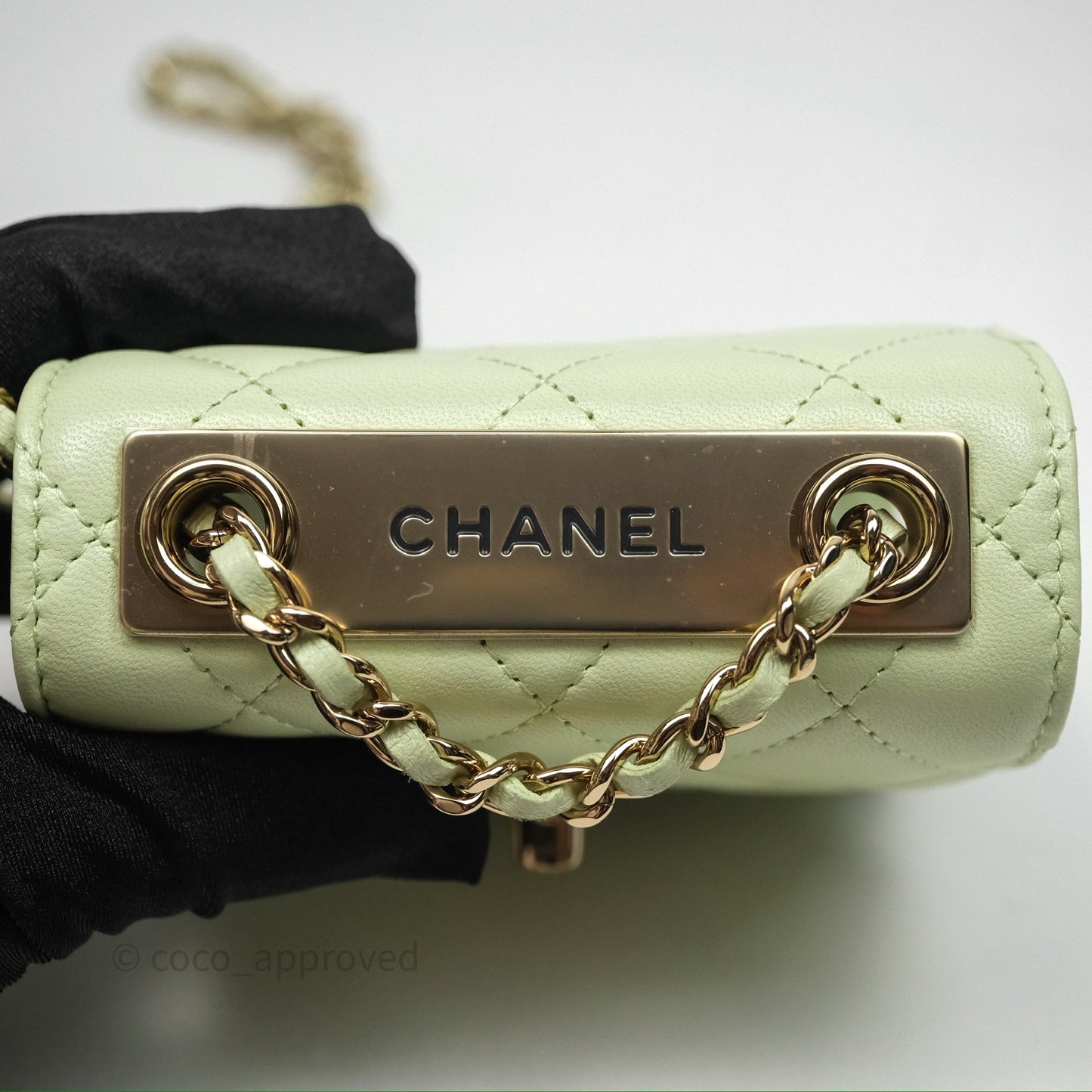Chanel Mini Quilted Trendy CC Clutch With Chain Green Lambskin Gold Hardware