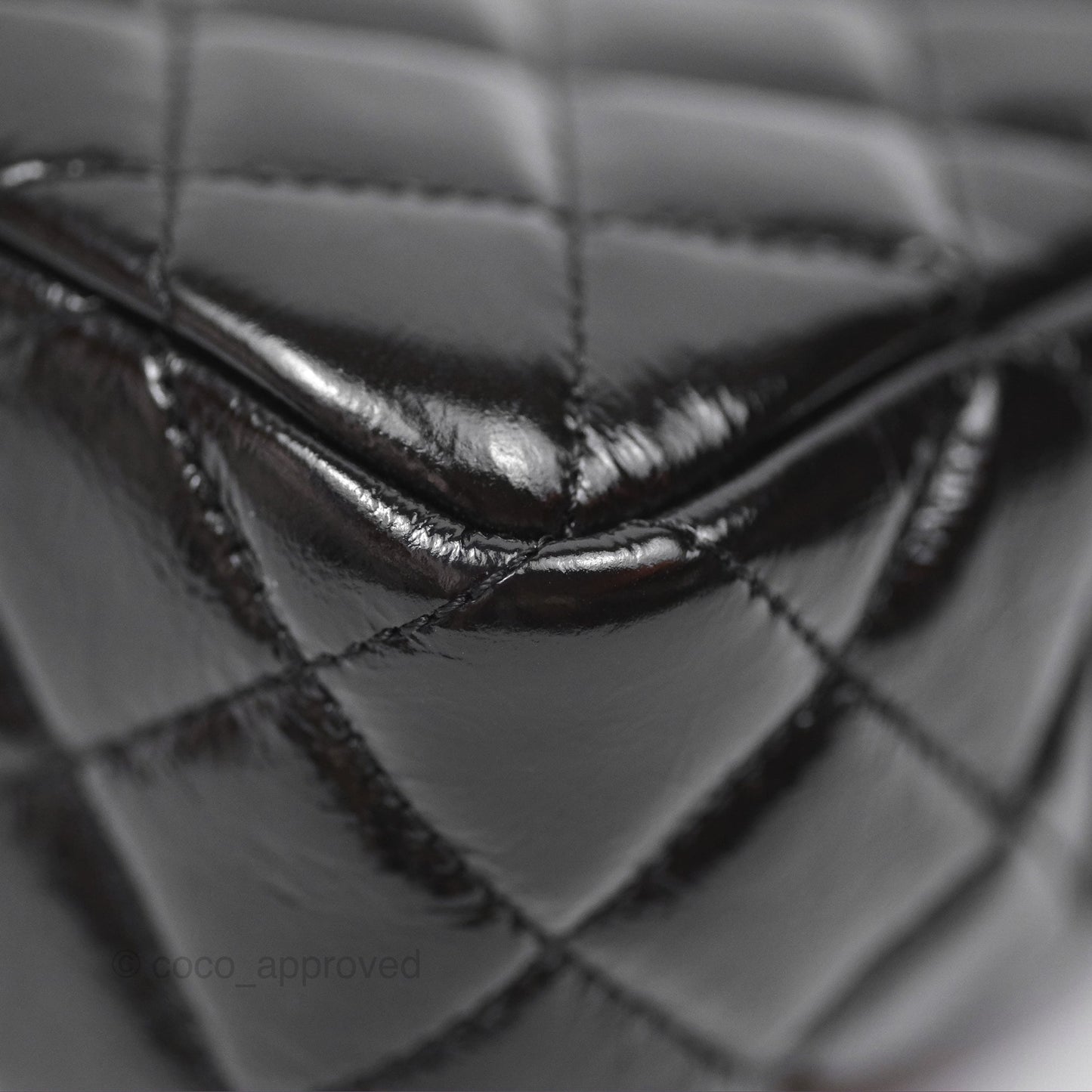 Chanel Medium Quilted Wavy CC Hobo Black Patent Aged Gold Hardware
