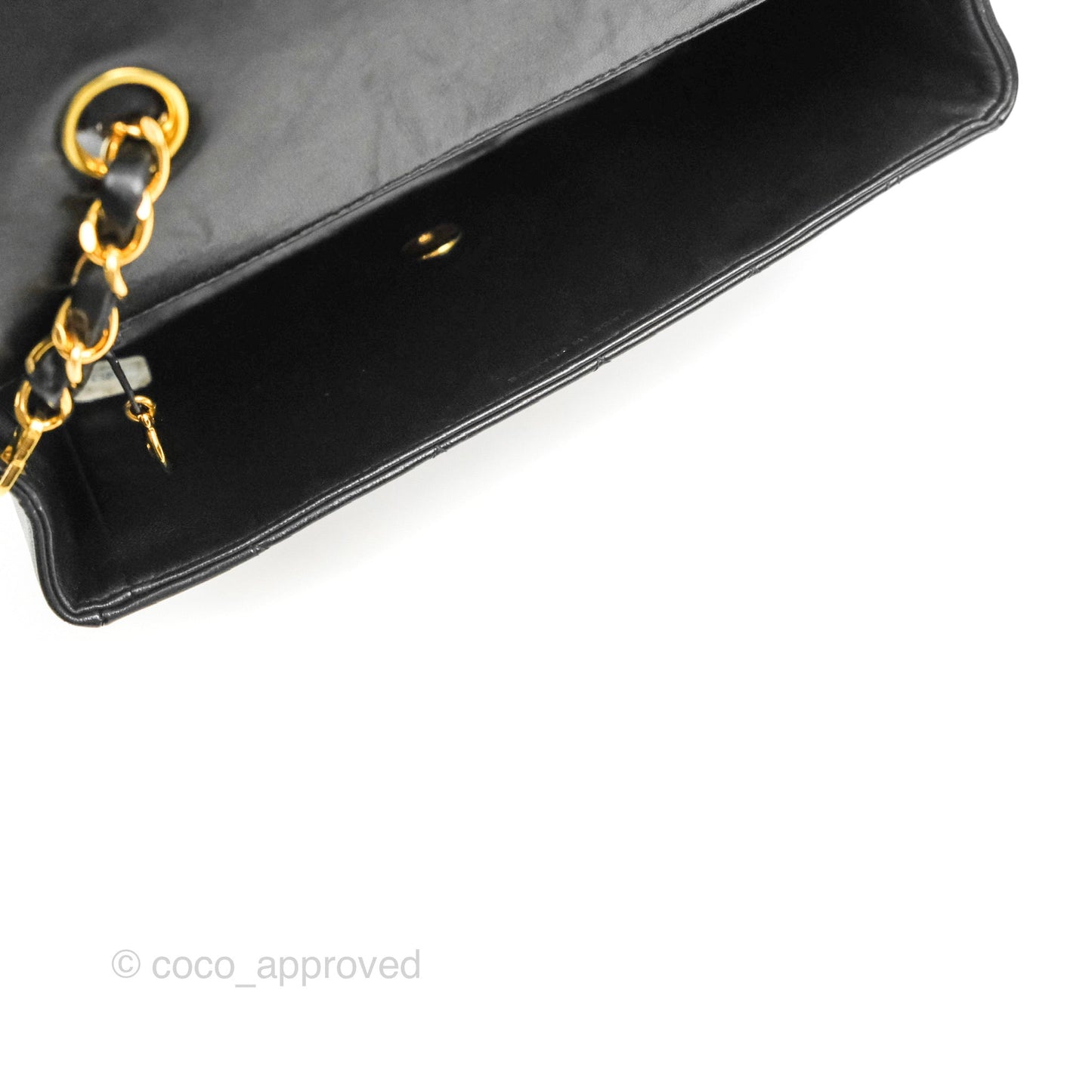 Chanel Small Vintage Quilted Classic Diana Flap Bag Black Lambskin 24K Gold Hardware