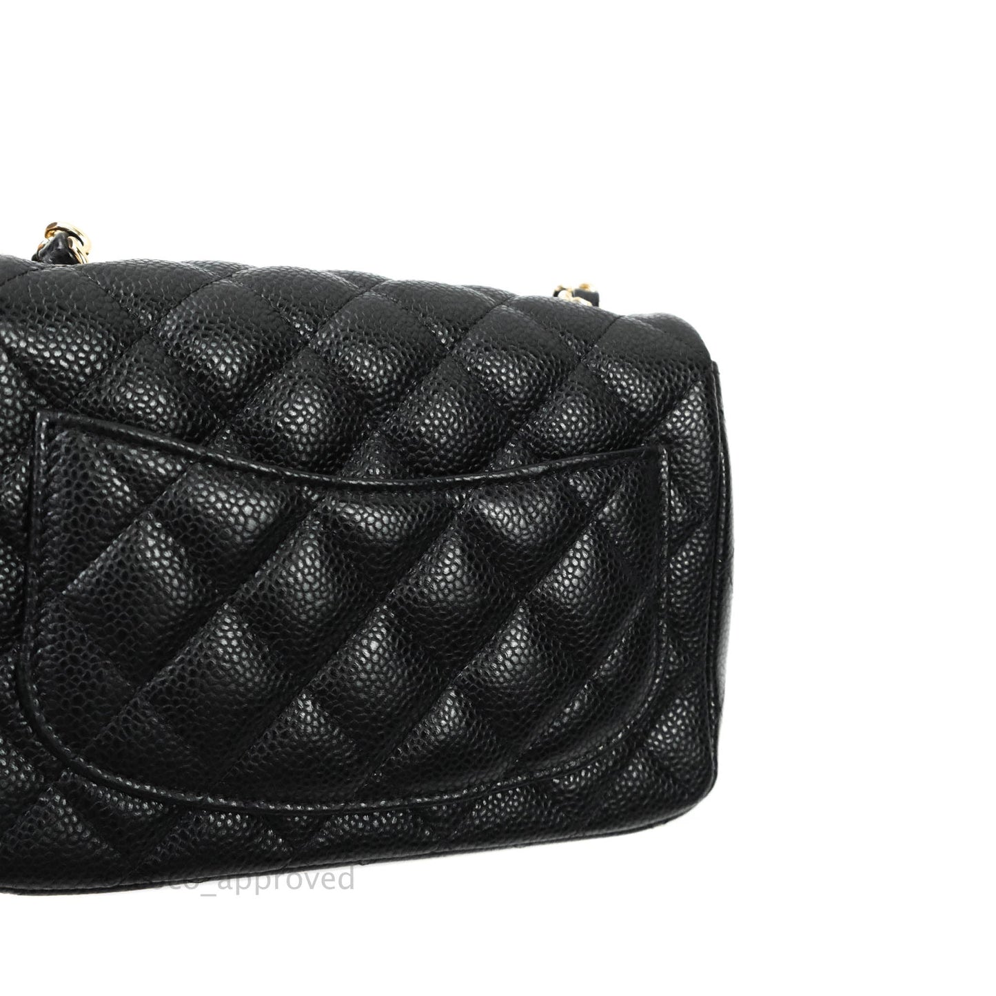 Chanel Mini Square Black Caviar Gold Hardware 18S