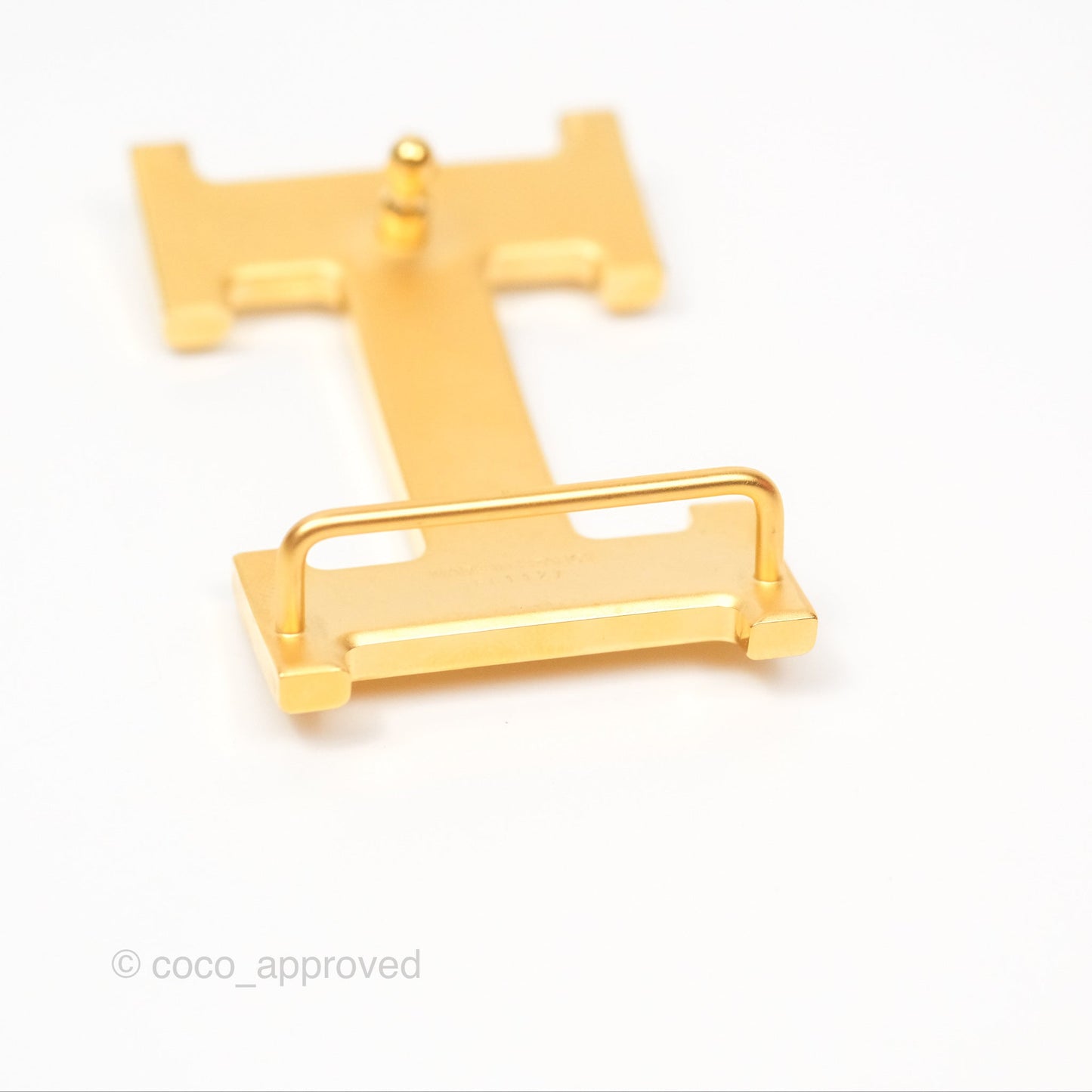 Hermès Martelee H Gold Belt Buckle & Reversible Noir/Gold Togo