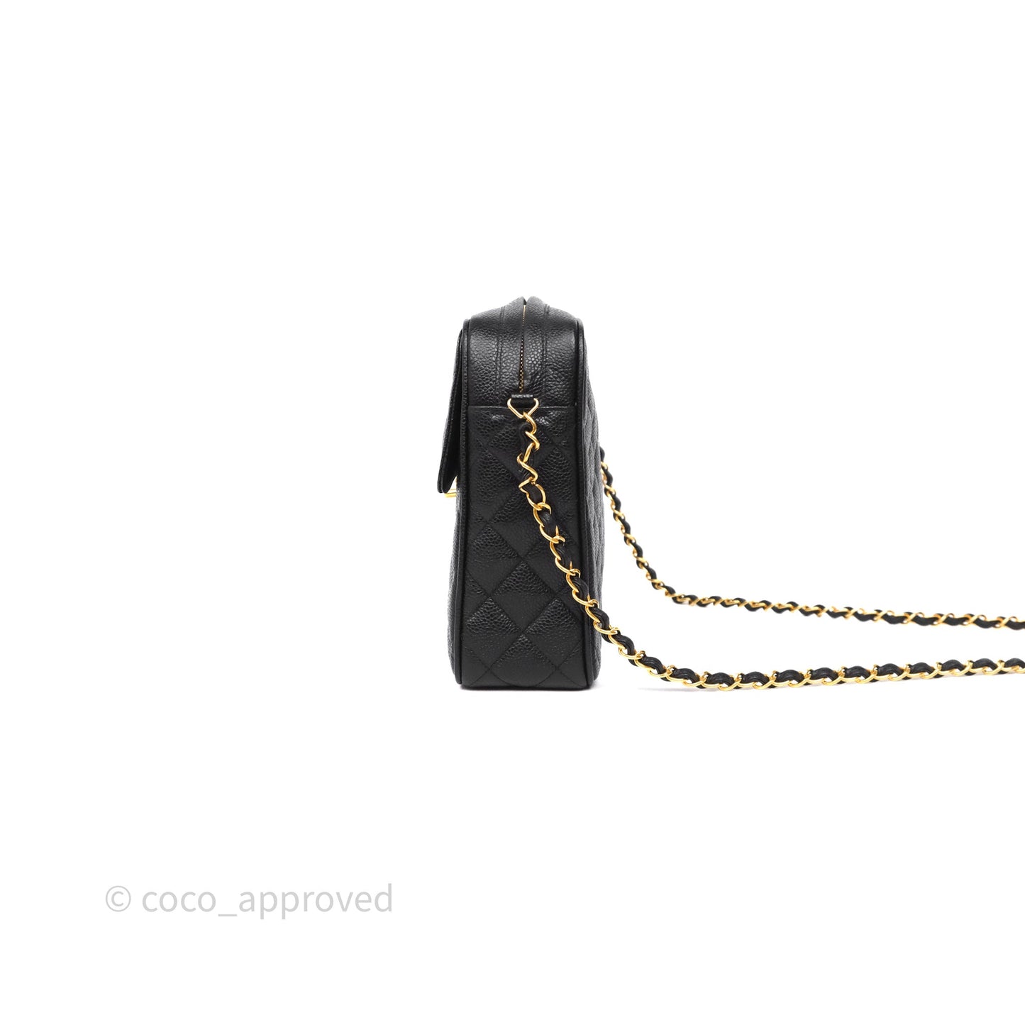 Chanel Vintage Camera Bag Coco Crush Black Caviar Gold Hardware