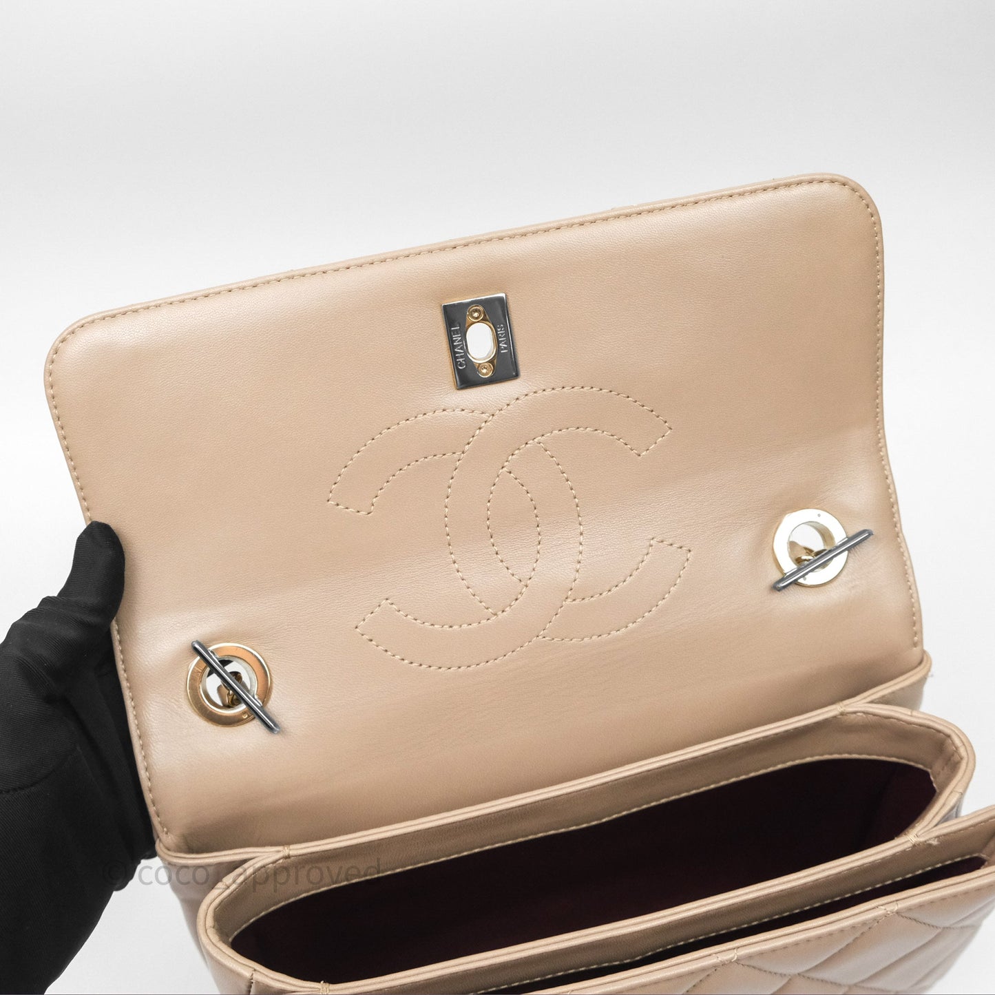 Chanel Small Trendy CC Beige Lambskin Gold Hardware