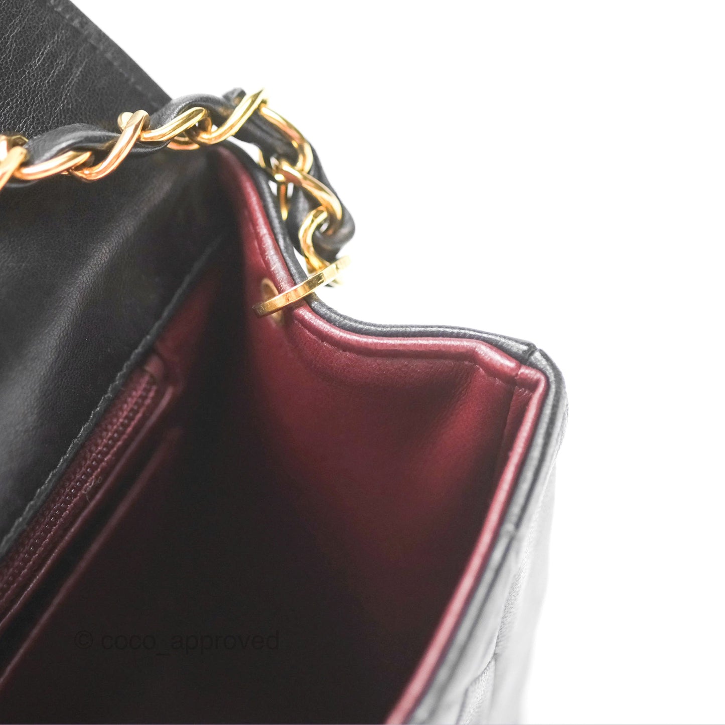 Chanel Vintage Medium Classic Diana Flap Bag Black Lambskin 24K Gold Hardware