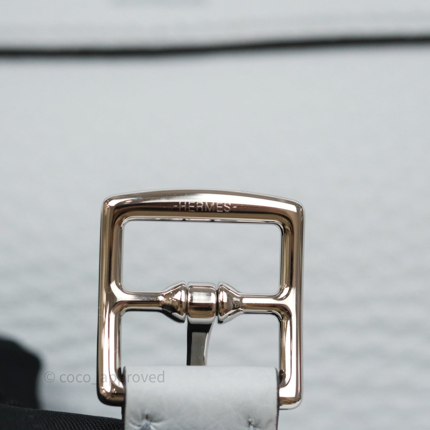 Hermès Halzan 25 Bleu Pale 08 Clemence Palladium Hardware