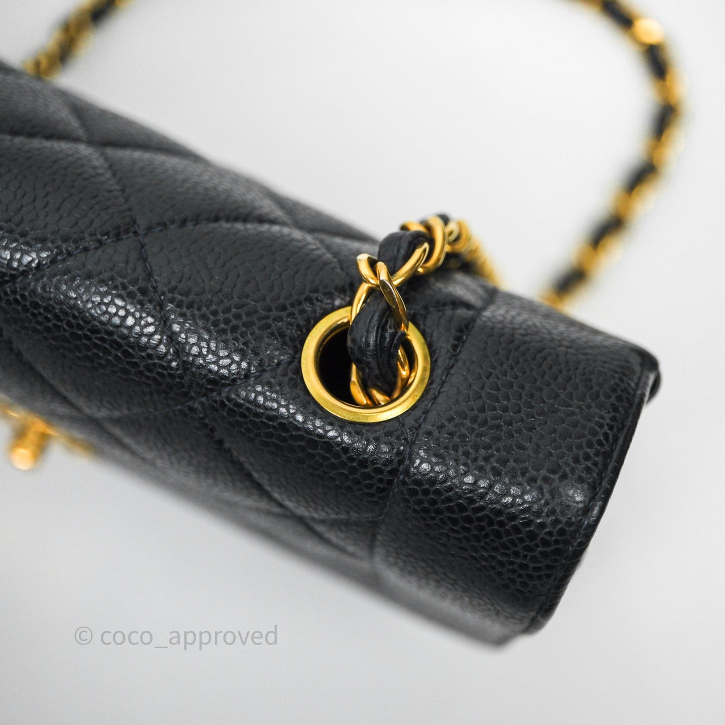 Chanel Vintage Medium Classic Diana Flap Bag Black Caviar 24K Gold Hardware