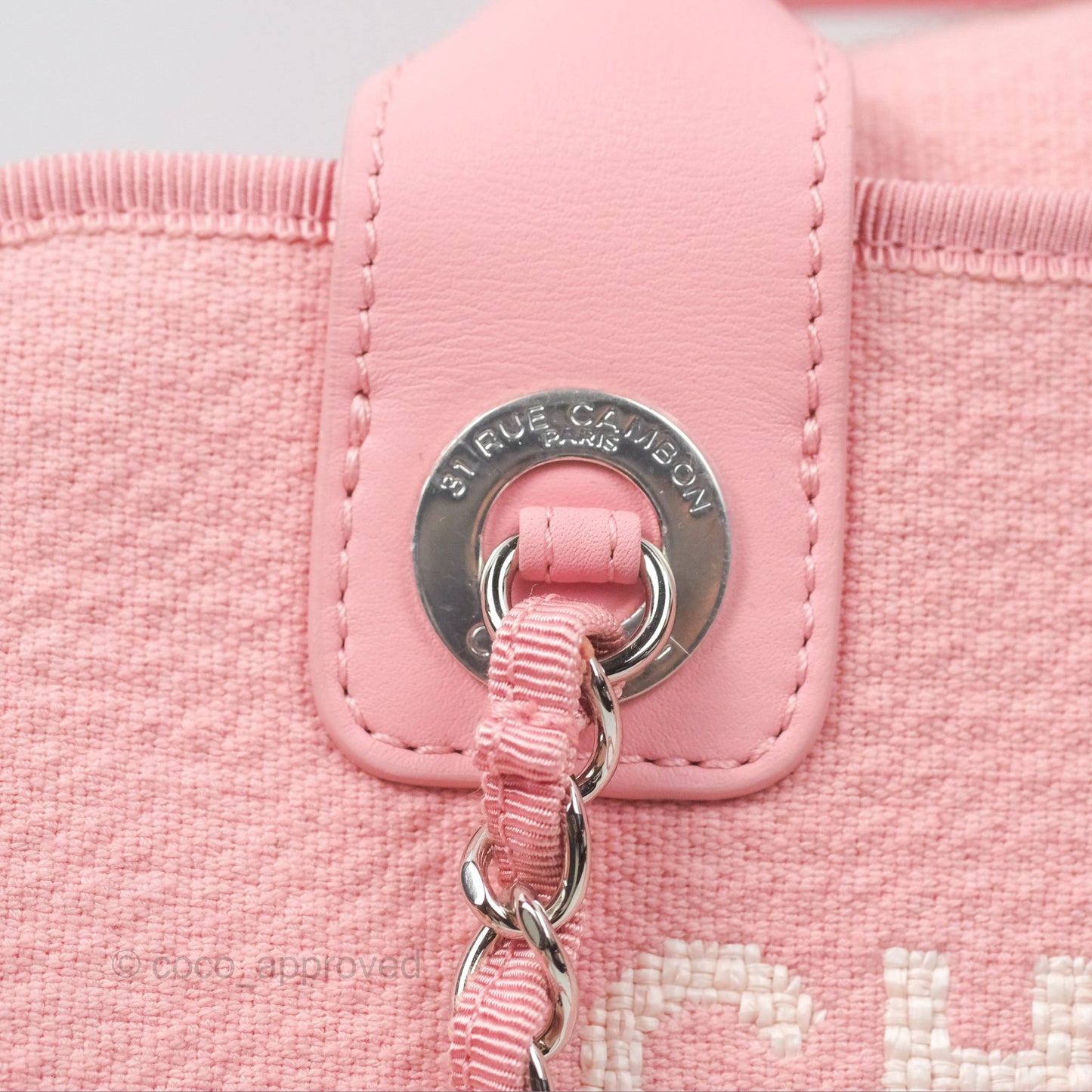 Chanel Deauville Bowling Bag Pink Silver Hardware