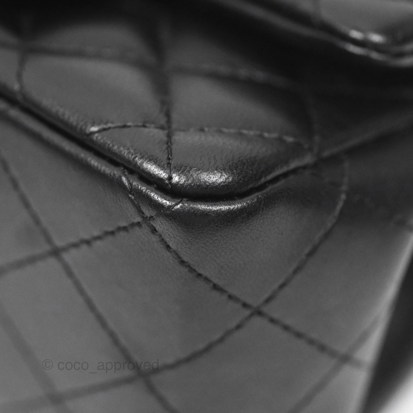 Chanel Quilted Mini Square Flap Black Lambskin Gold Hardware