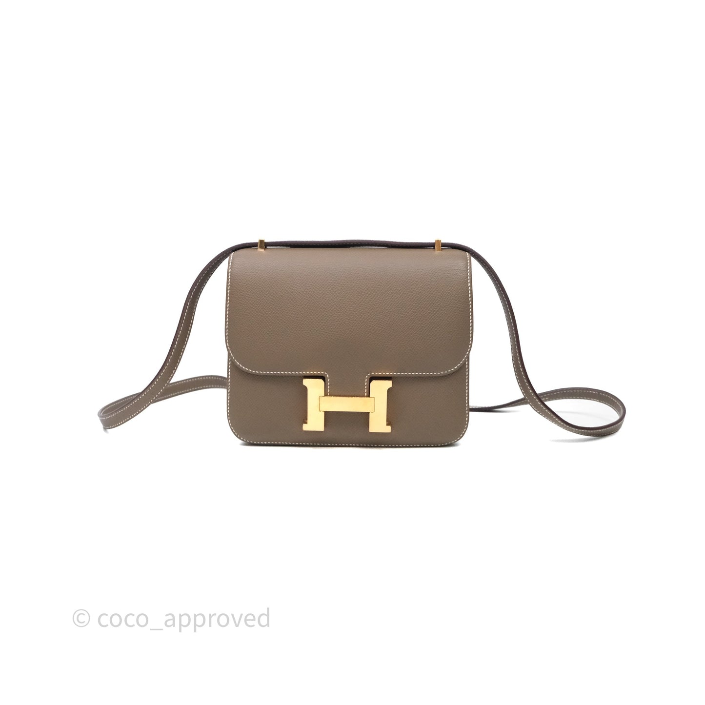 Hermès Constance Mini 18cm Etoupe Epsom Gold Hardware