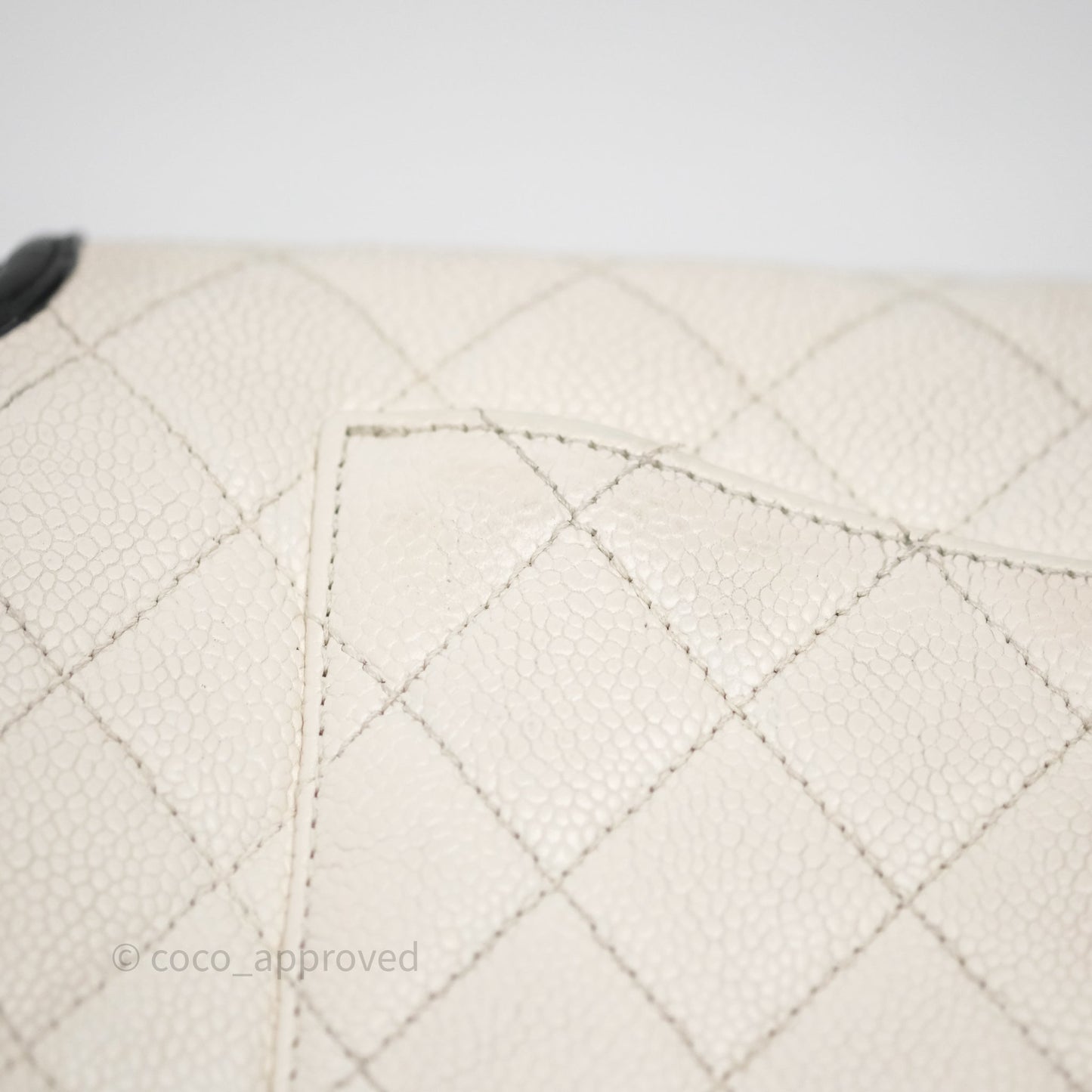 Chanel Quilted Medium CC Filigree Flap White/ Black Caviar
