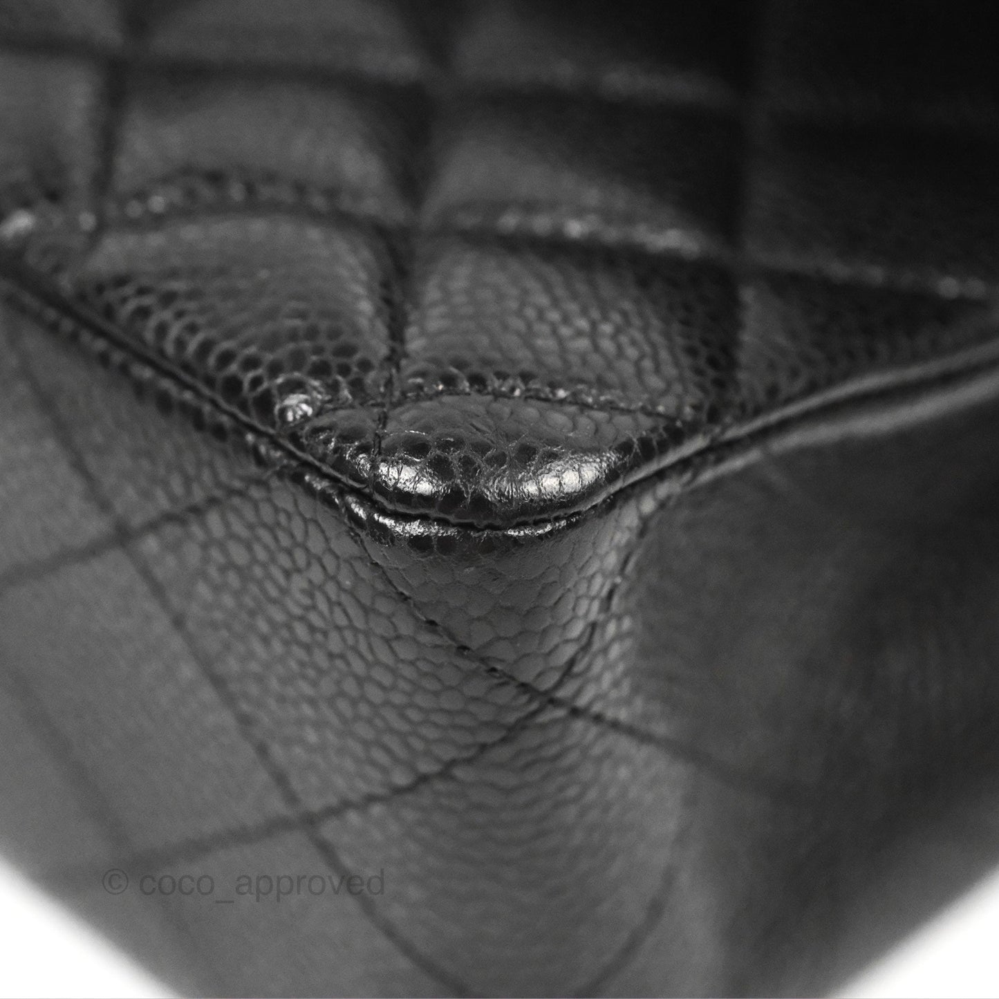 Chanel Classic M/L Medium Flap Quilted Black Caviar Silver Hardware